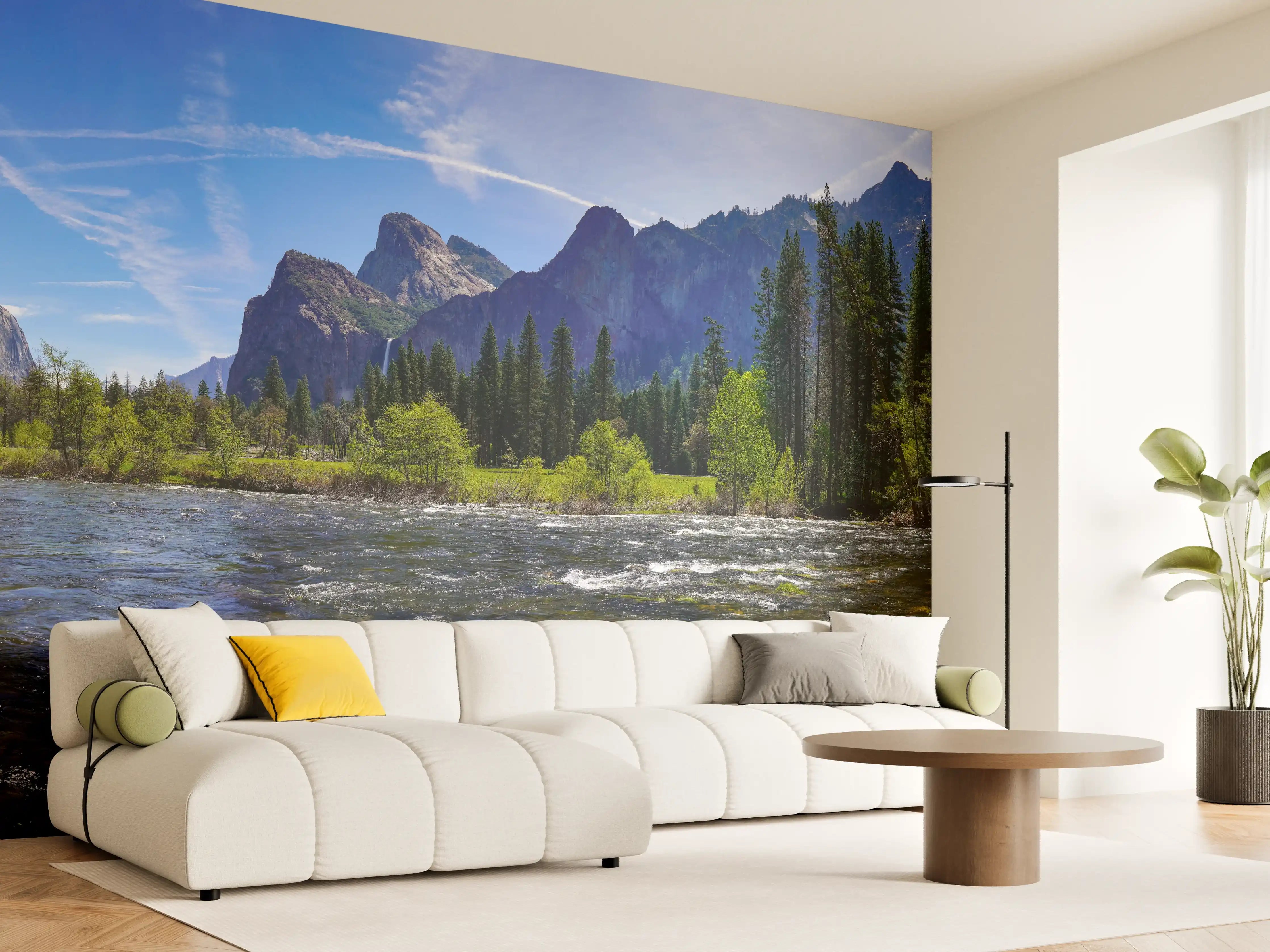Wandverkleidung Wohnzimmer - Panoramablick im Yosemite-Nationalpark