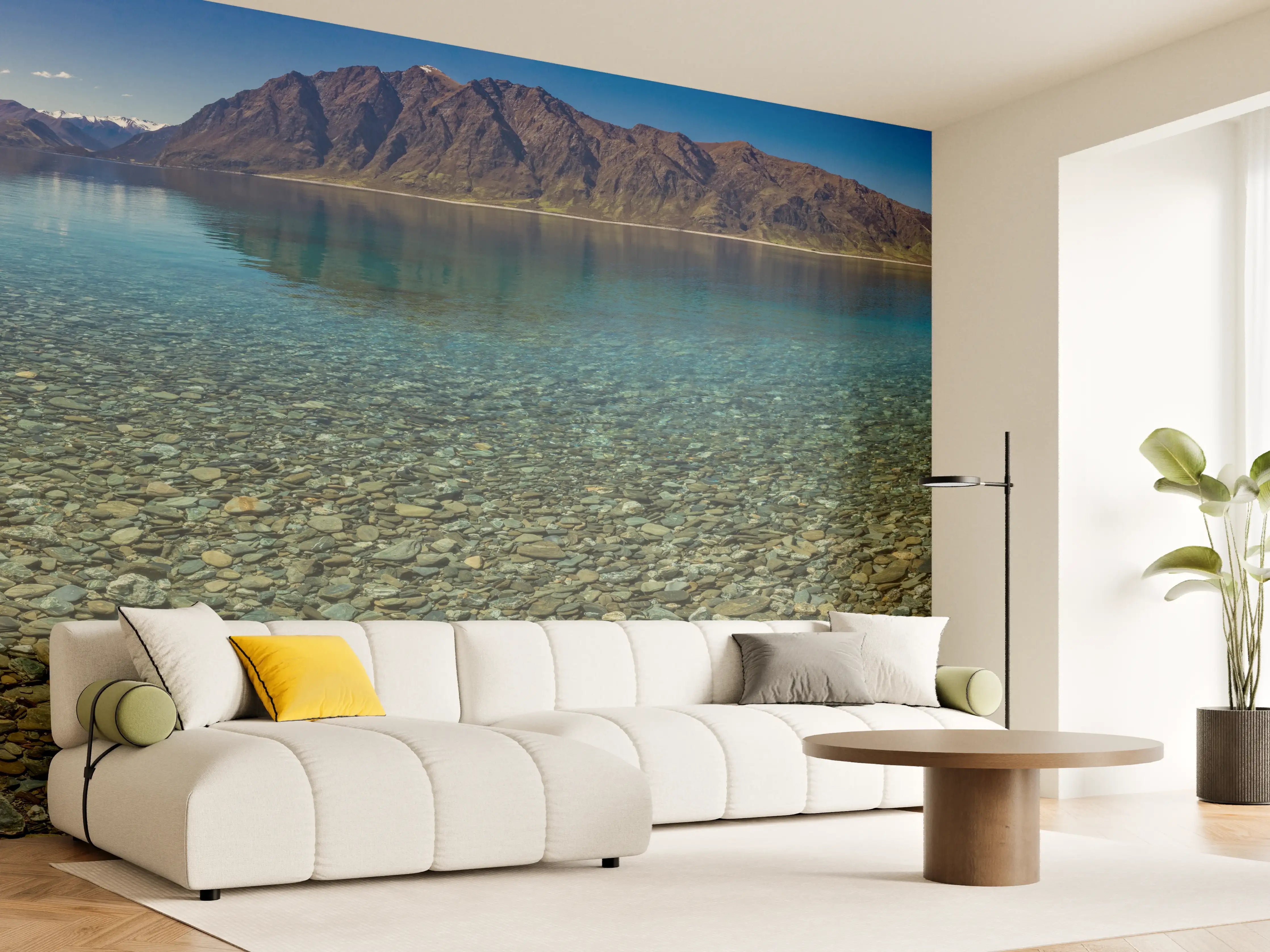Wandverkleidung Wohnzimmer - Panoramafotos vom Hawea-See
