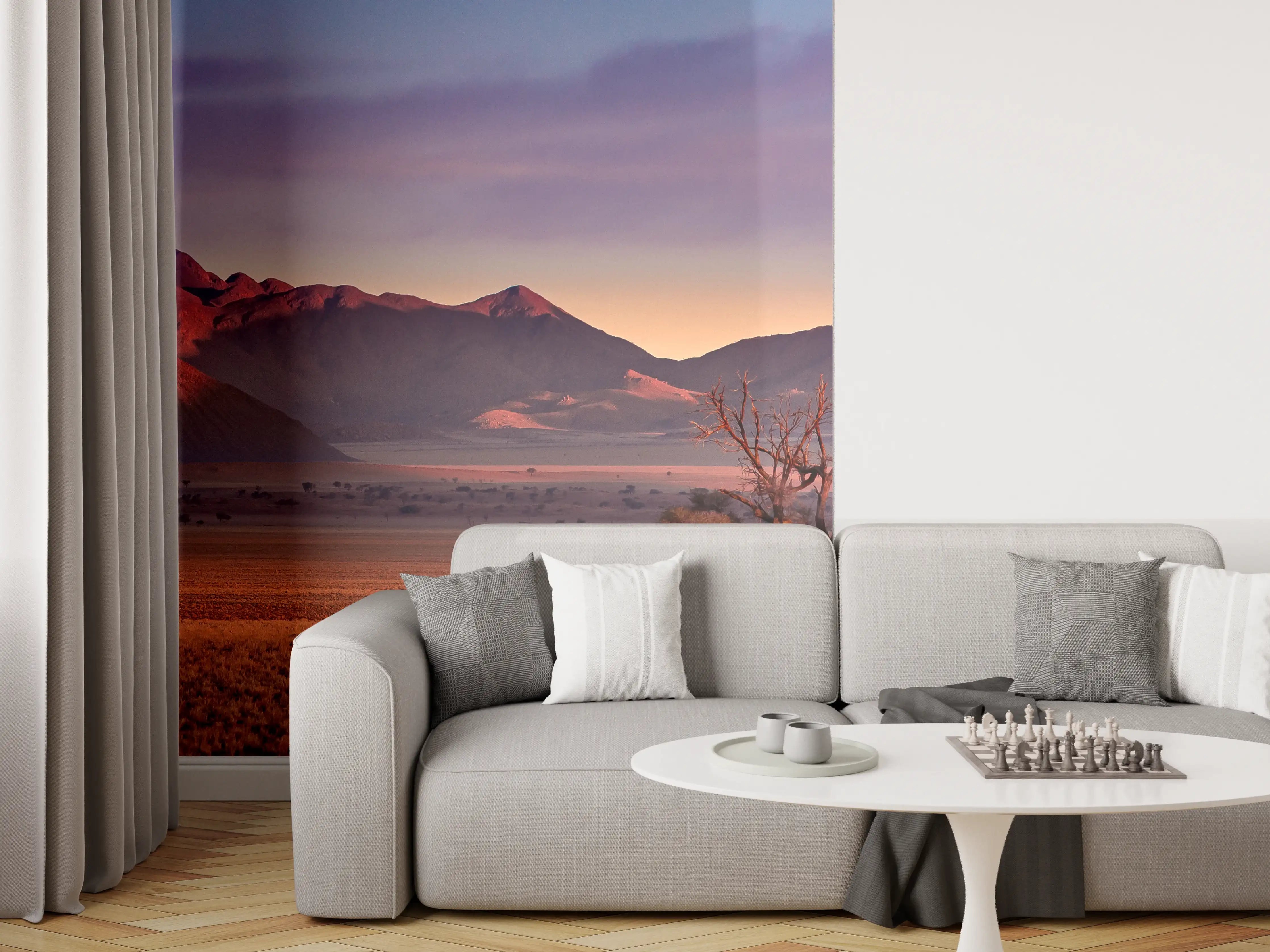 Wandverkleidung Wohnzimmer - Peaceful Mountain Desert Sunset