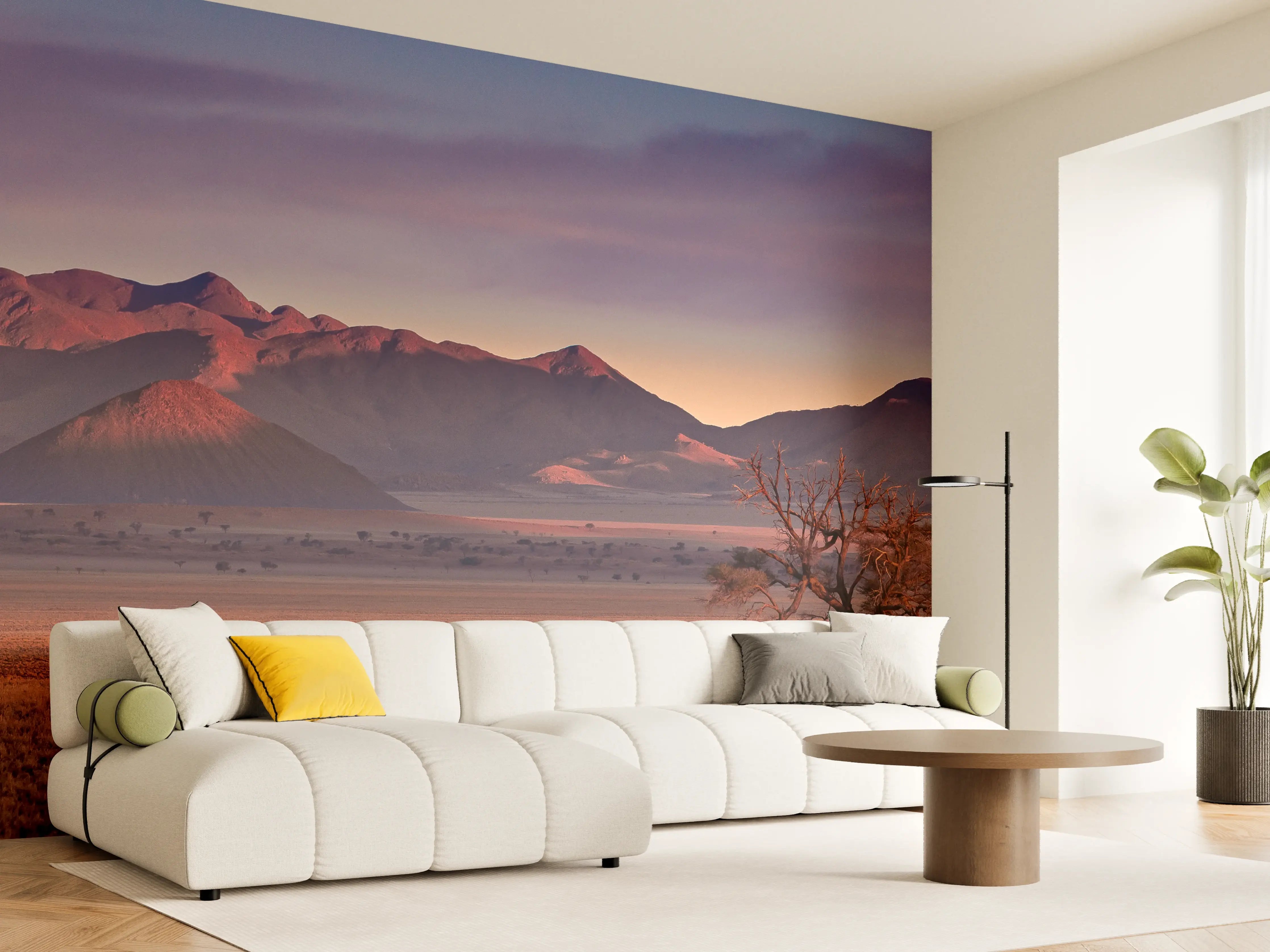 Wandverkleidung Wohnzimmer - Peaceful Mountain Desert Sunset
