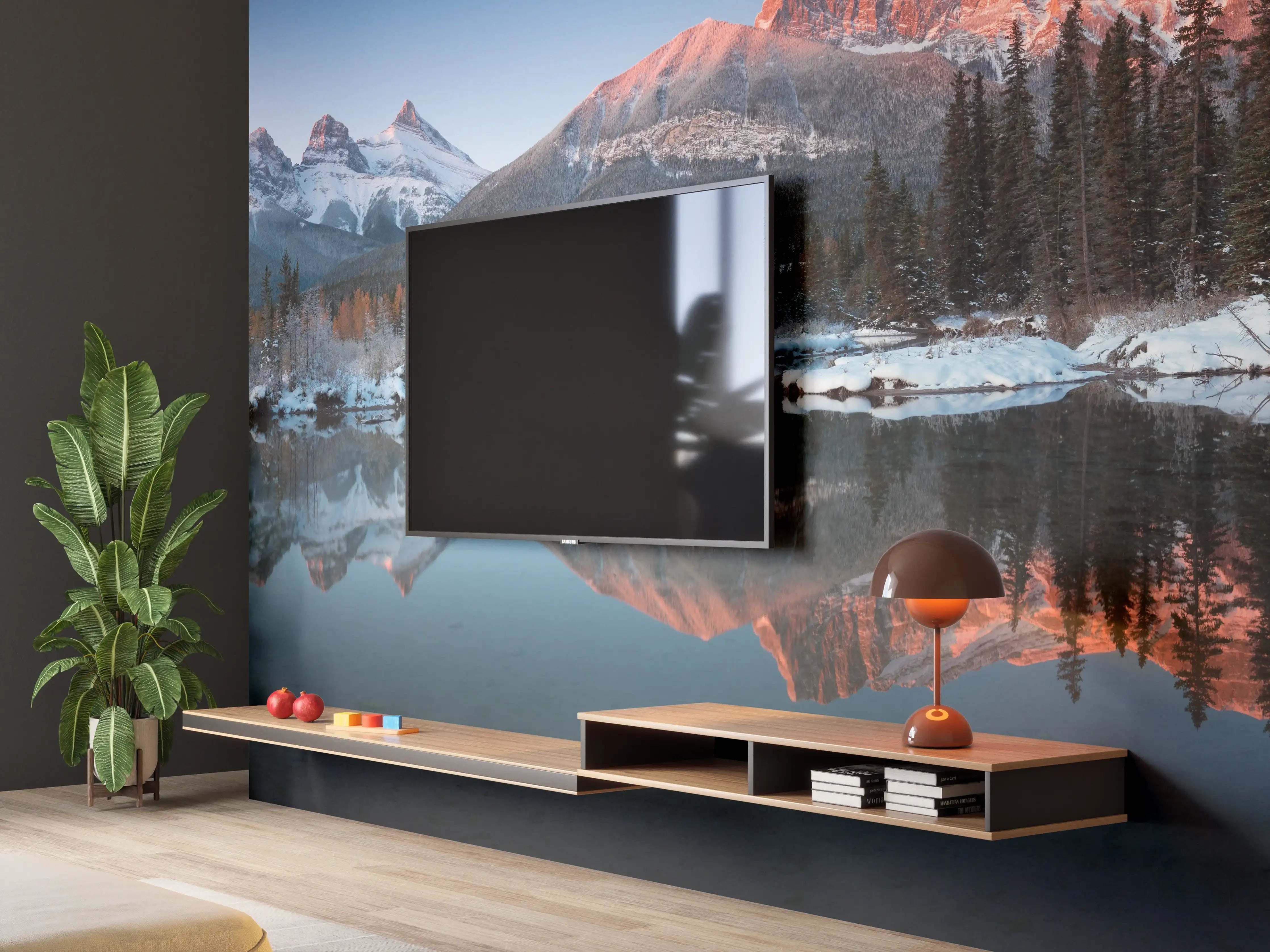 Wandverkleidung Wohnzimmer - Perfektes Spiegelbild der Drei-Schwestern-Gipfel