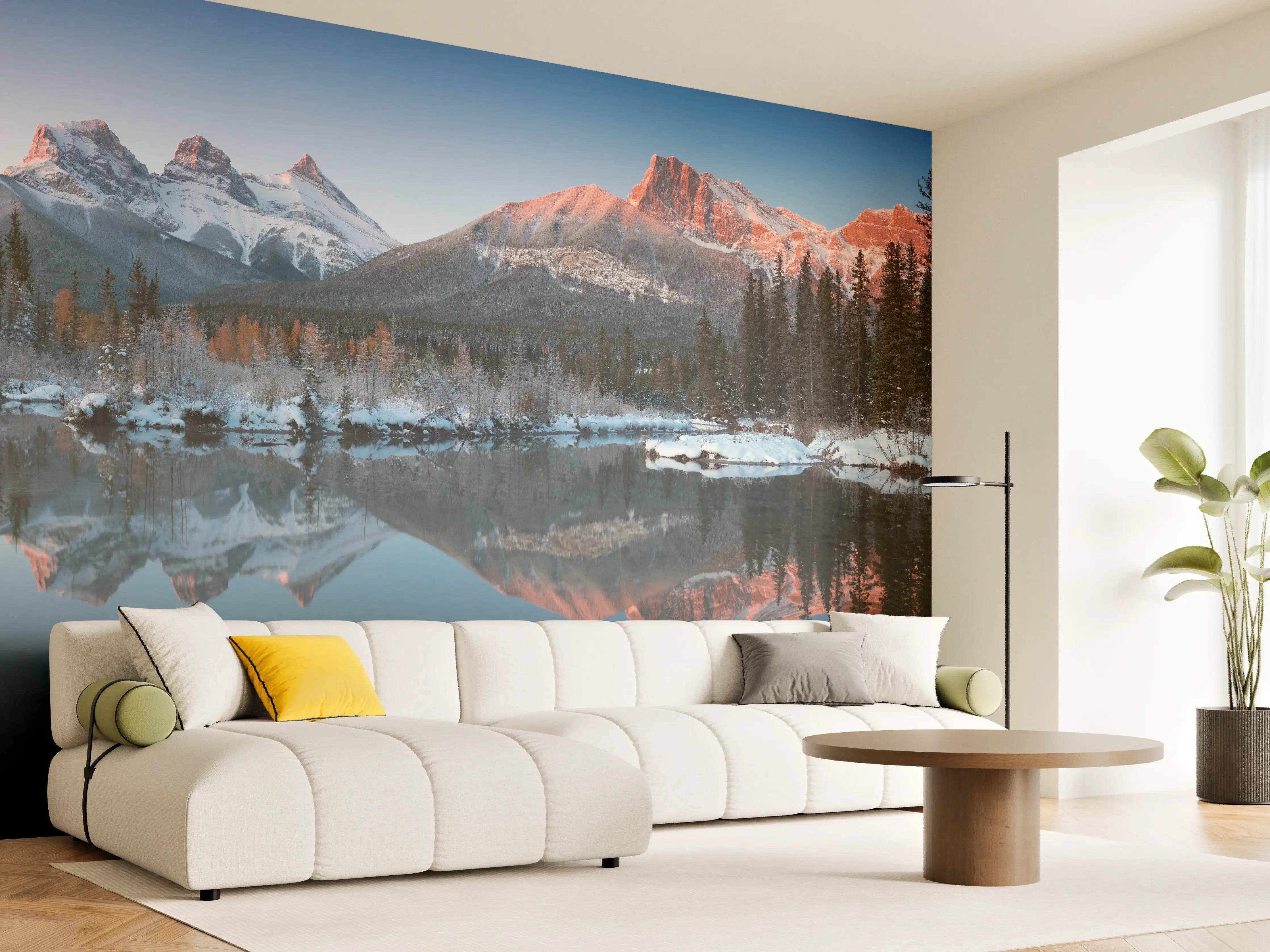 Wandverkleidung Wohnzimmer - Perfektes Spiegelbild der Drei-Schwestern-Gipfel