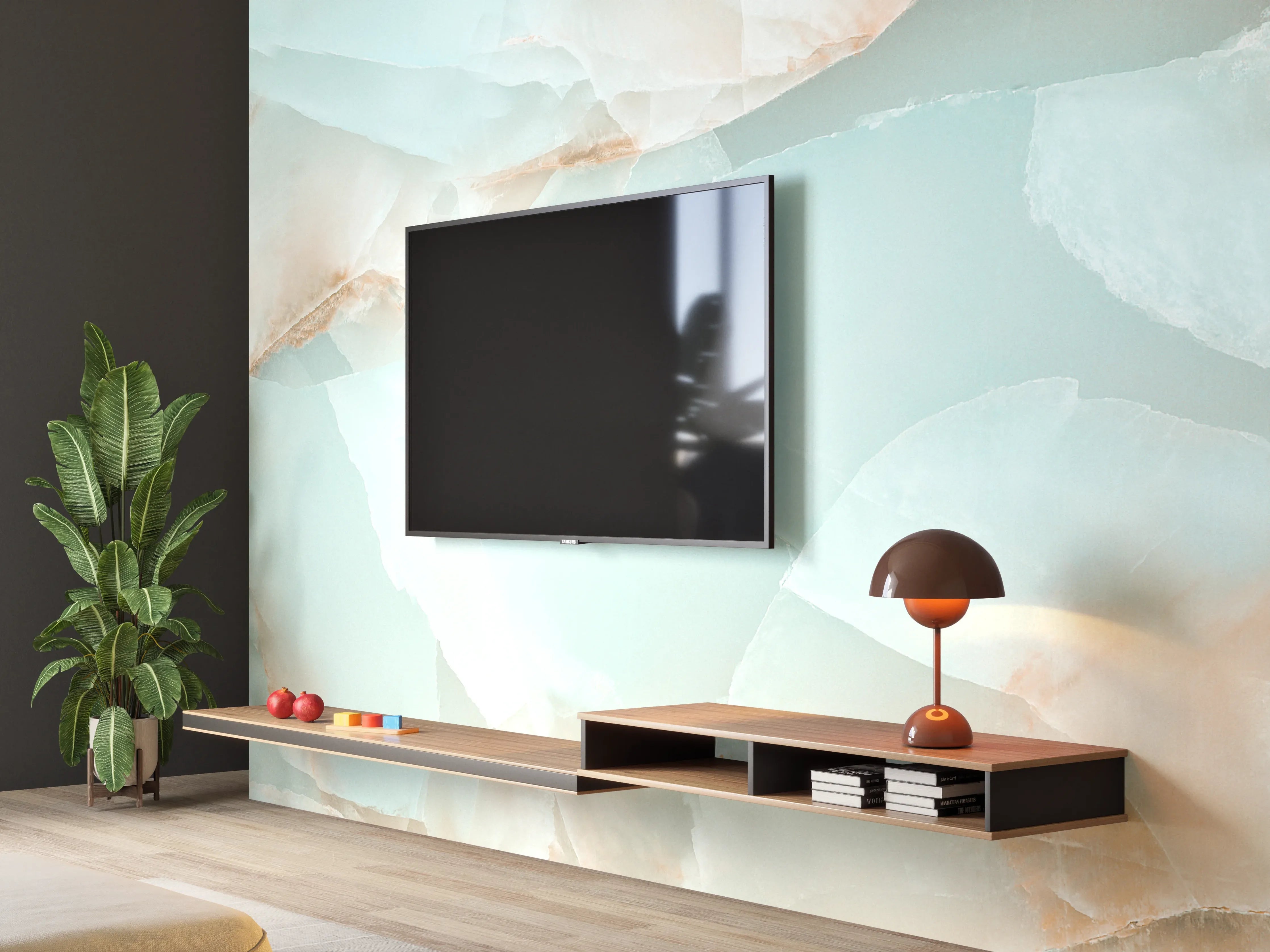 Wandverkleidung Wohnzimmer - Polierter Onyx-Marmor