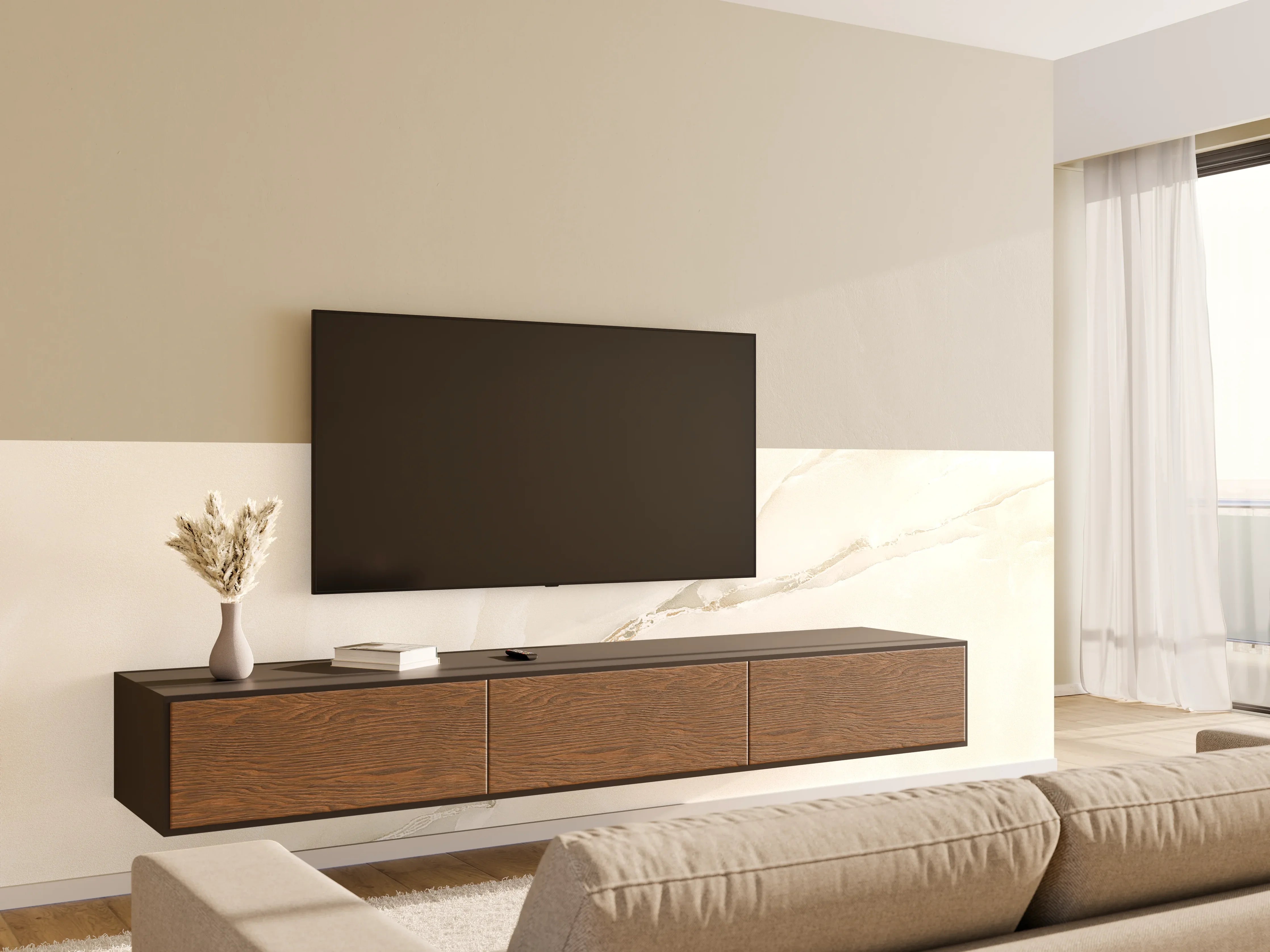 Wandverkleidung Wohnzimmer - Polierter Onyxmarmor 1