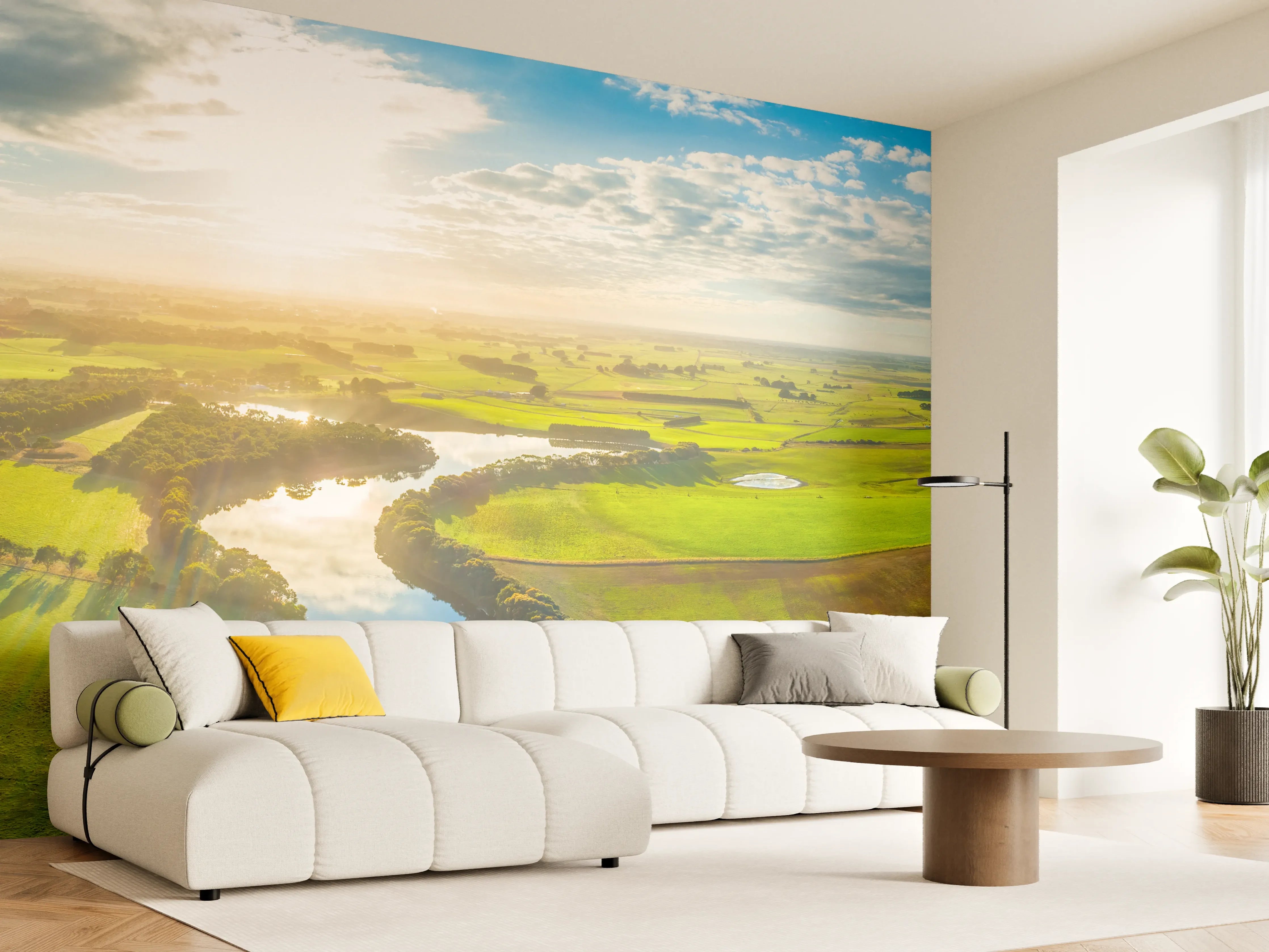 Wandverkleidung Wohnzimmer - Ponorama Hokins River