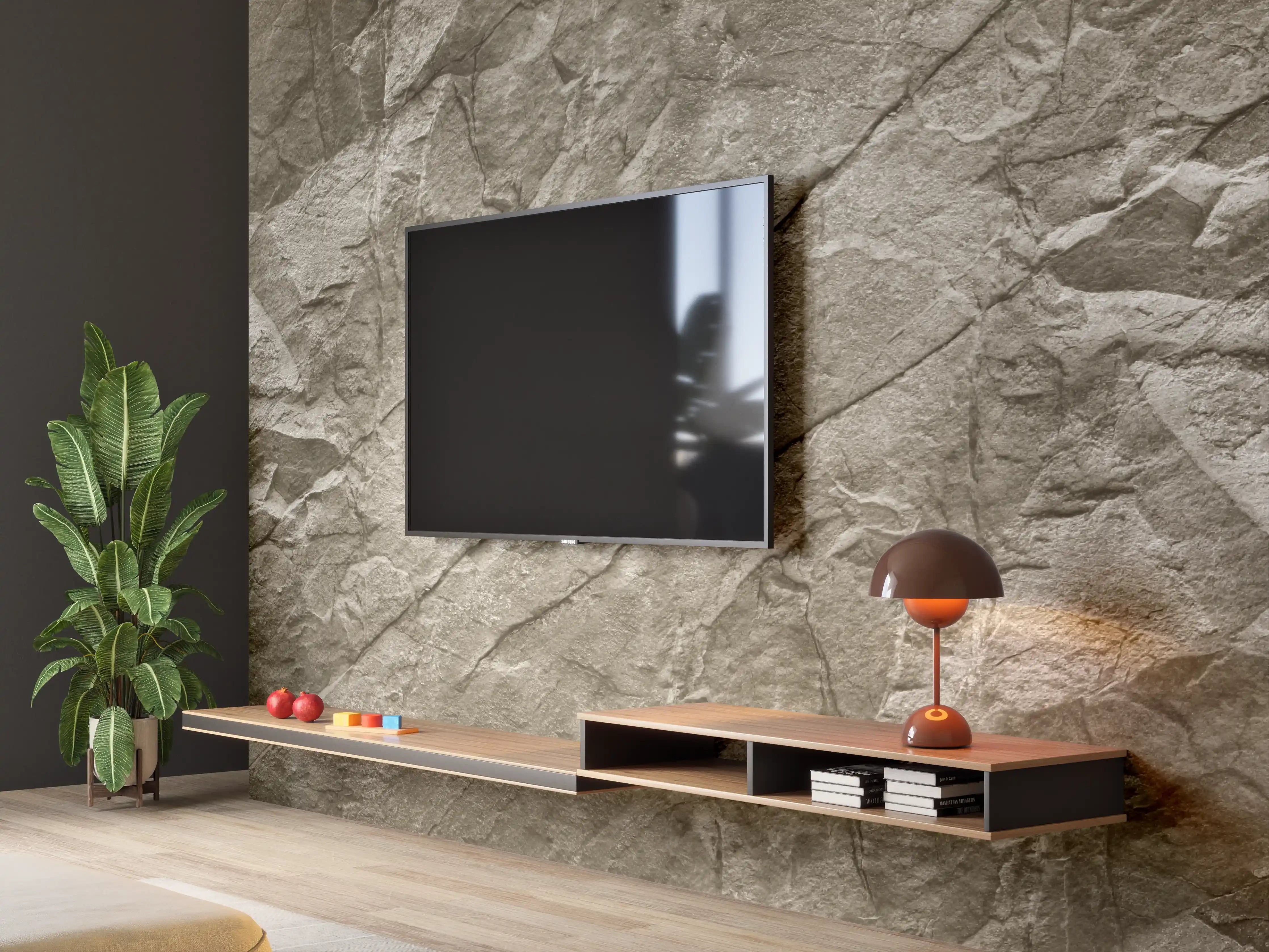 Wandverkleidung Wohnzimmer - Prägnantes Titel für Wanddekoration