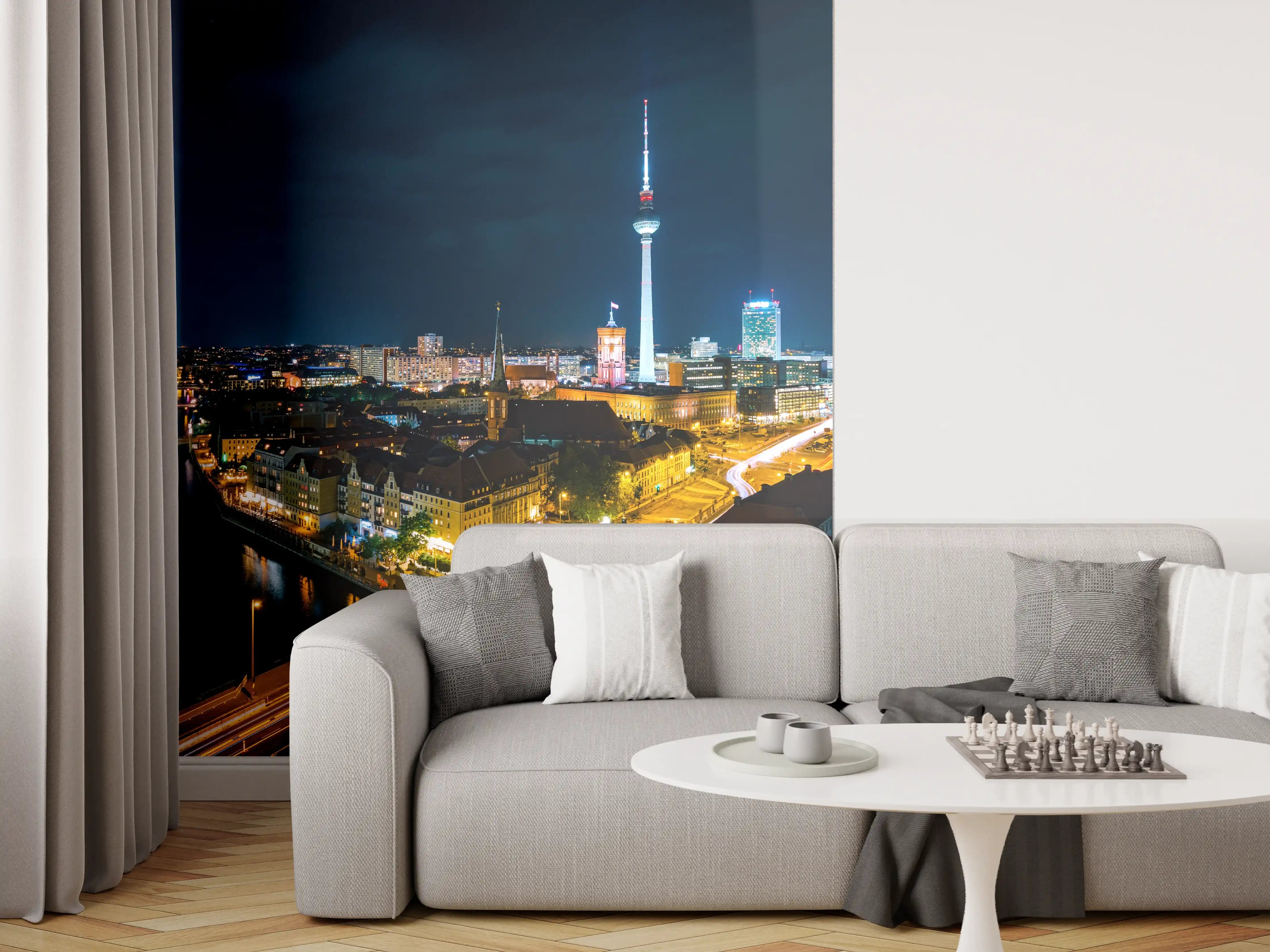 Wandverkleidung Wohnzimmer - Pusteblume schwarz-weiß Hintergrund