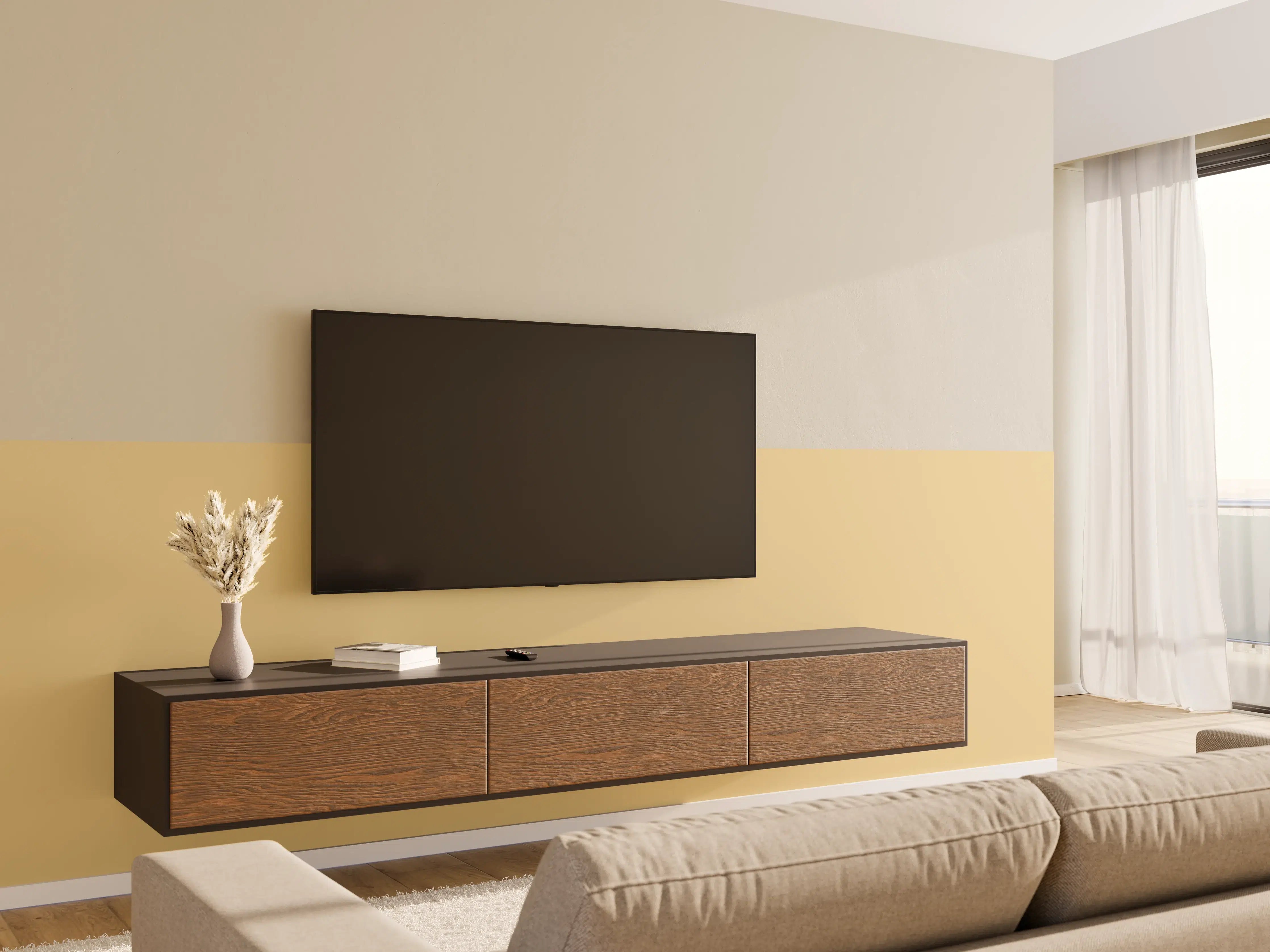 Wandverkleidung Wohnzimmer - RAL 1001 (Beige)