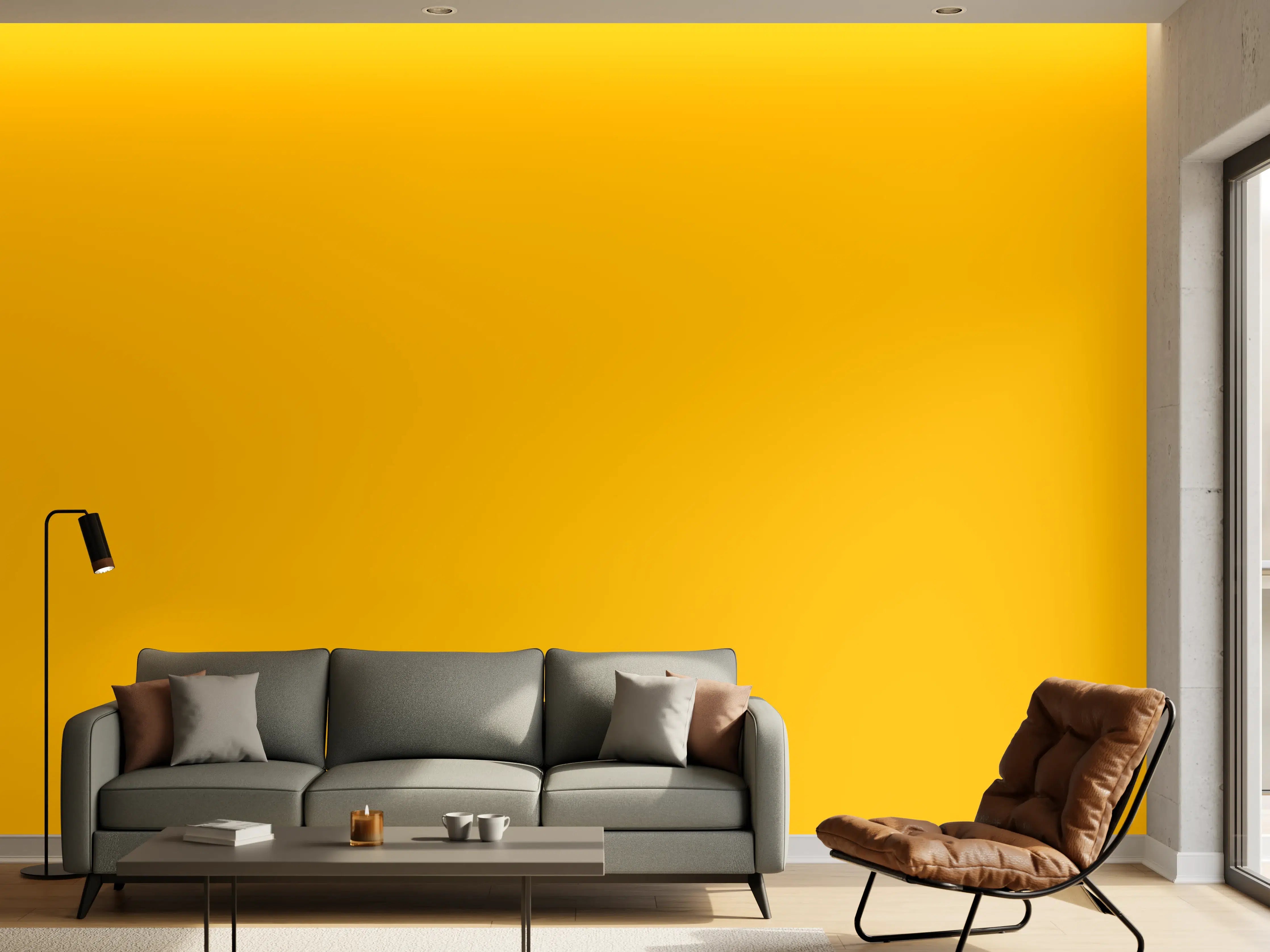 Wandverkleidung Wohnzimmer - RAL 1003 (Signalgelb)