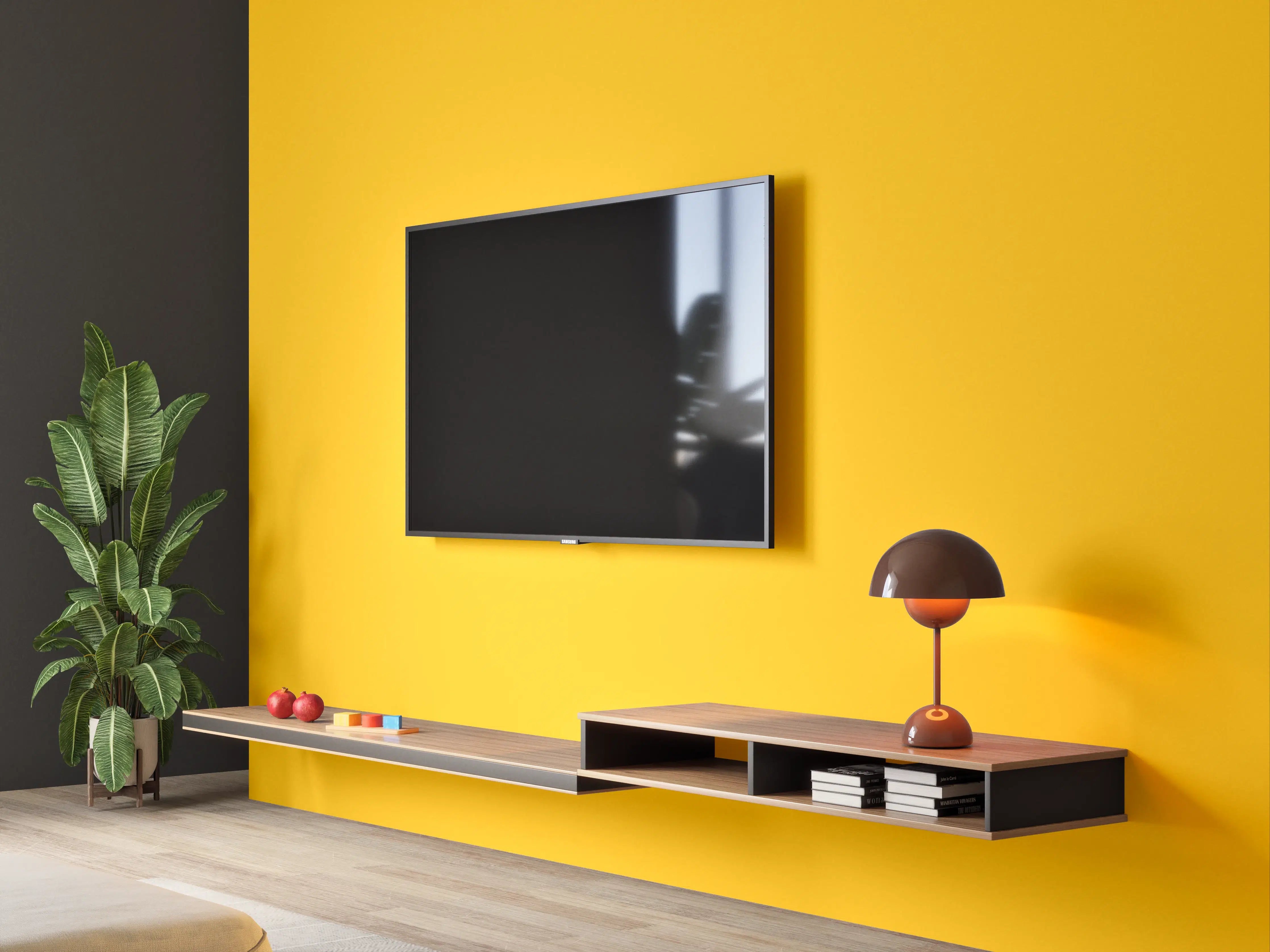 Wandverkleidung Wohnzimmer - RAL 1003 (Signalgelb)