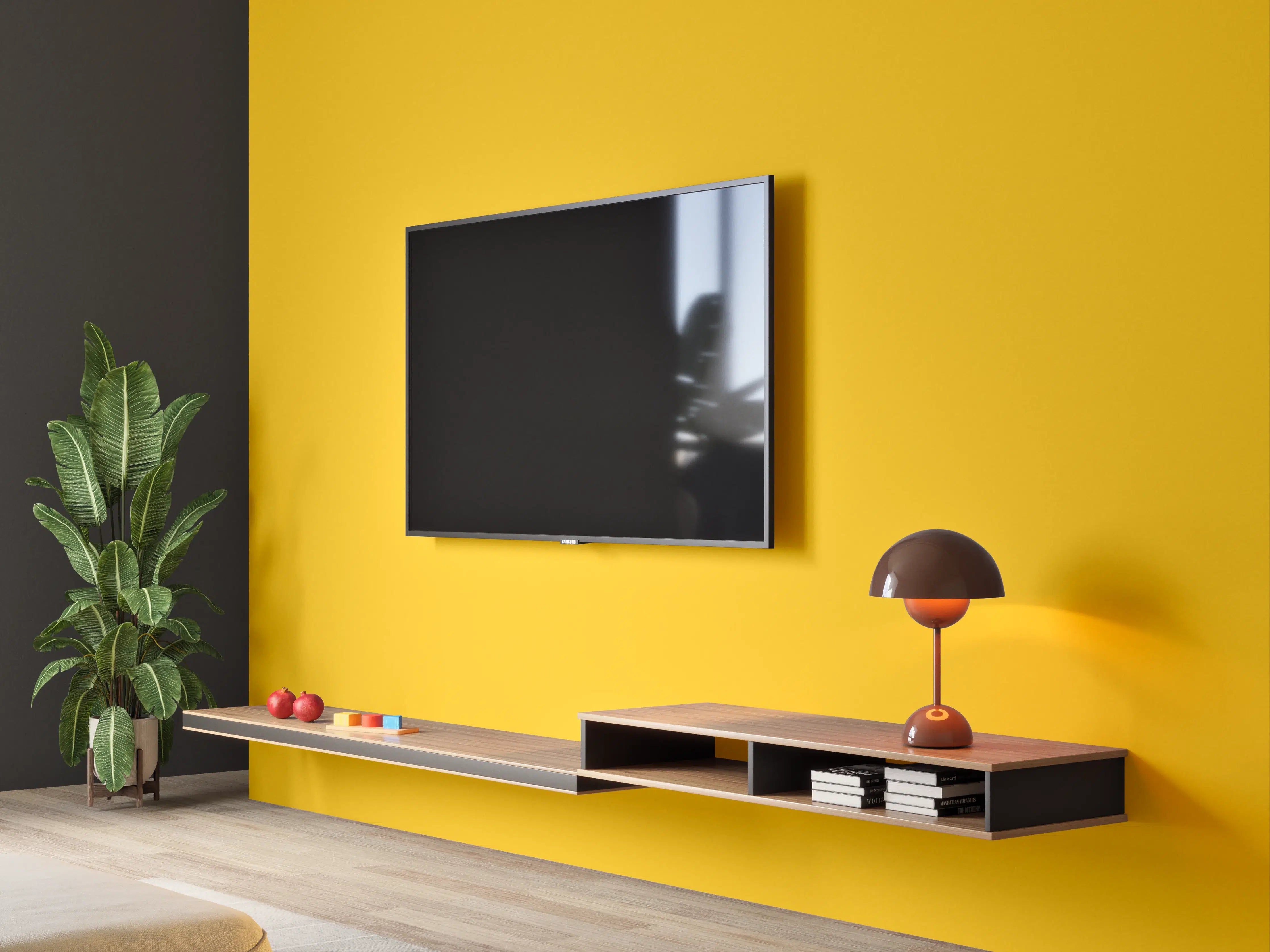 Wandverkleidung Wohnzimmer - RAL 1004 (Goldgelb)