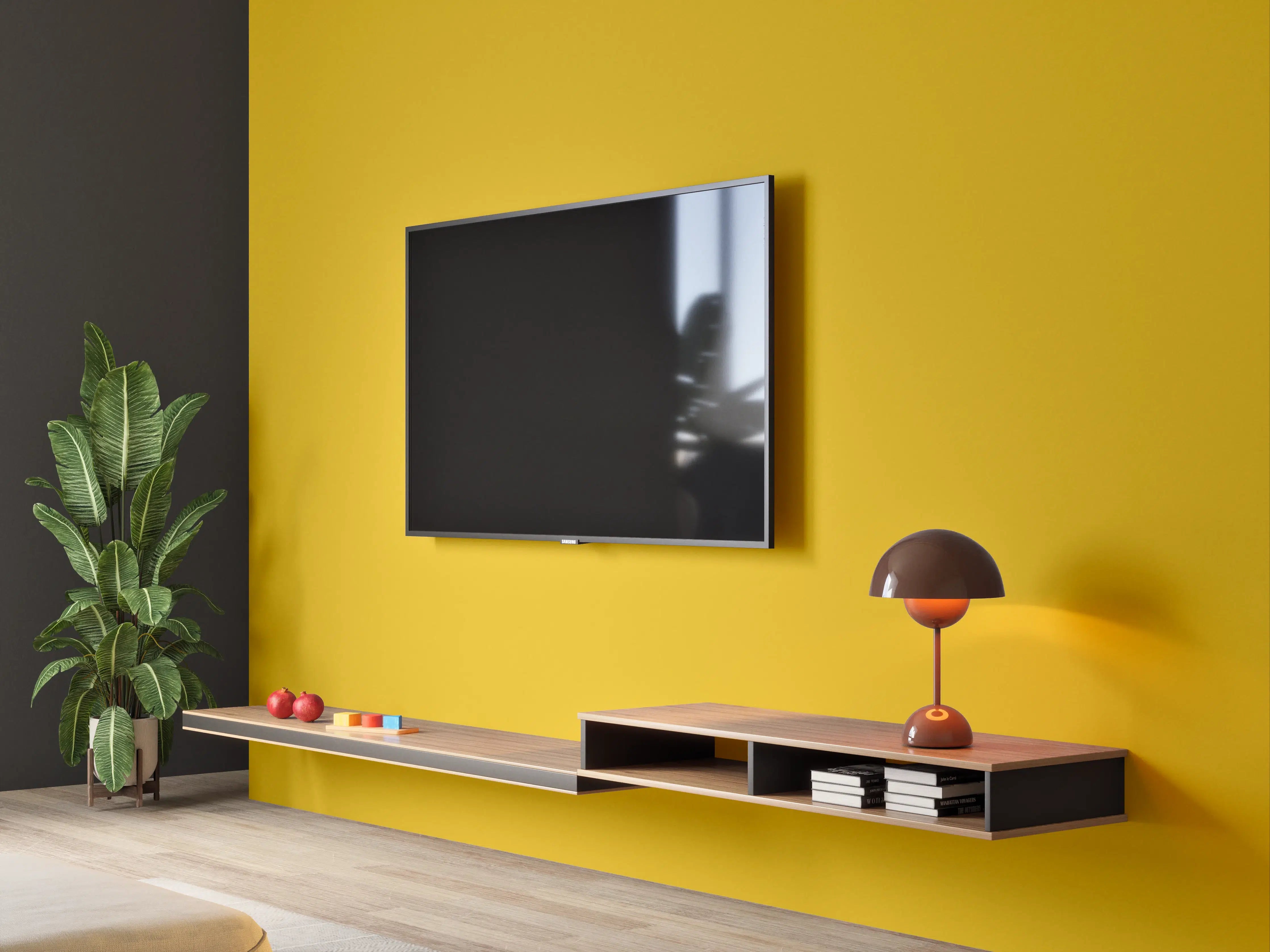 Wandverkleidung Wohnzimmer - RAL 1005 (Honiggelb)