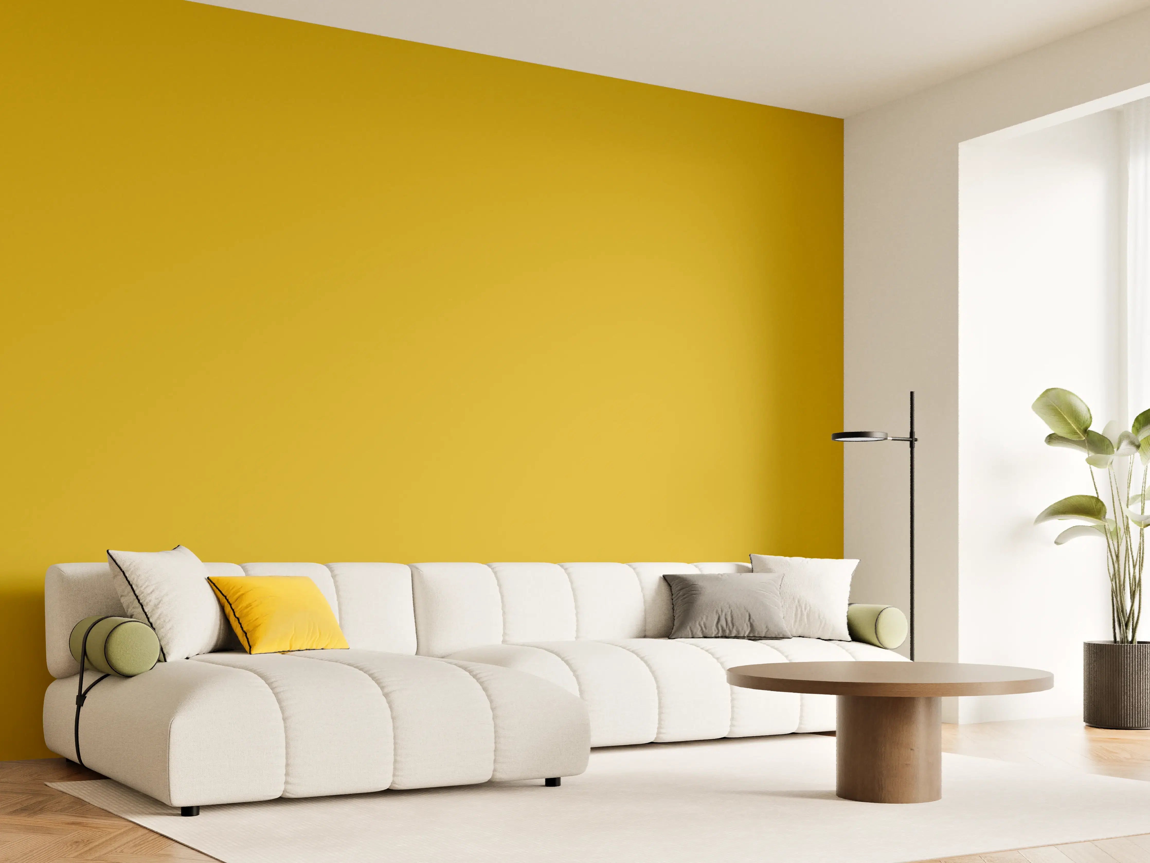 Wandverkleidung Wohnzimmer - RAL 1005 (Honiggelb)