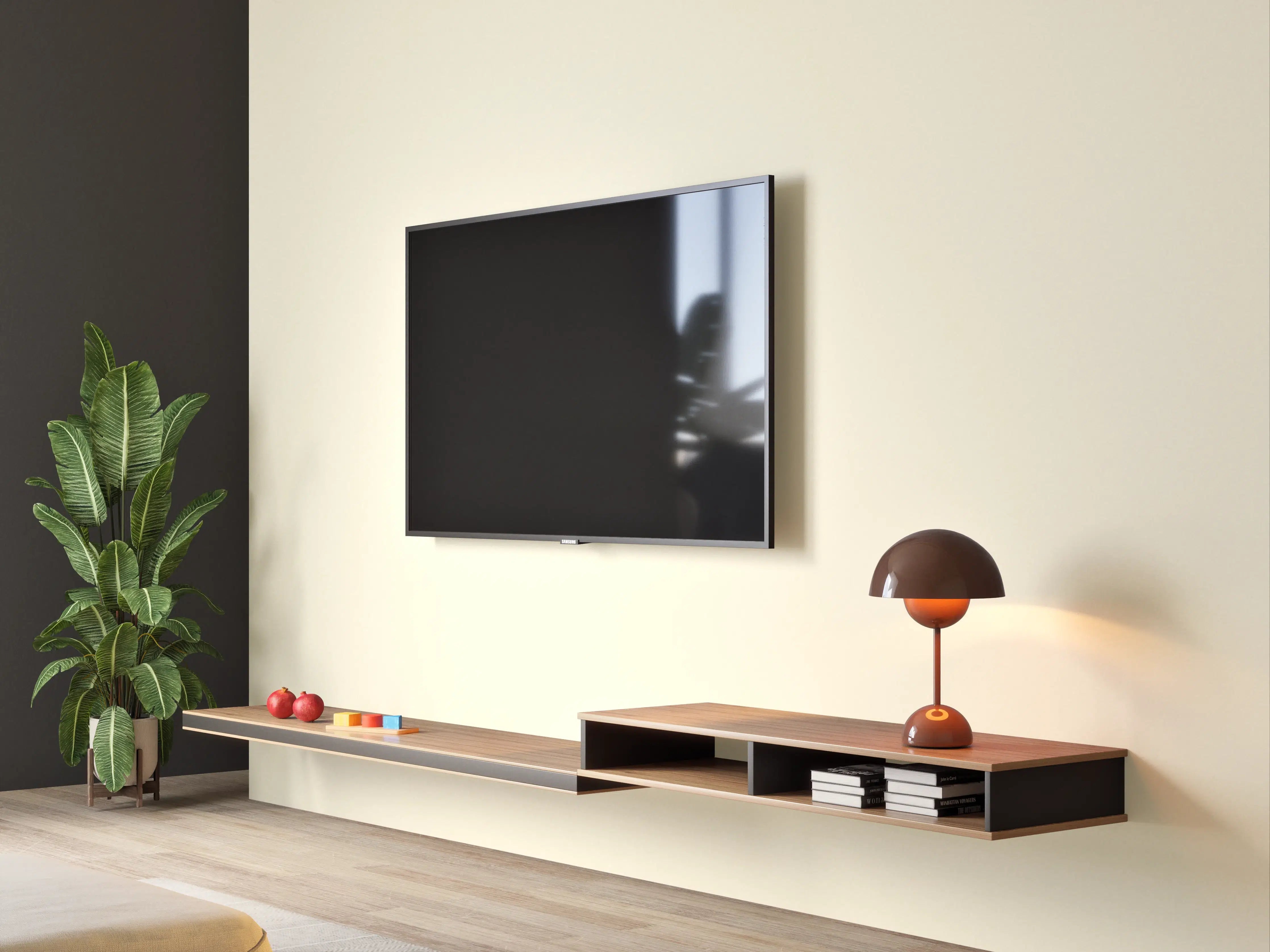 Wandverkleidung Wohnzimmer - RAL 1013 (Austernweiß)