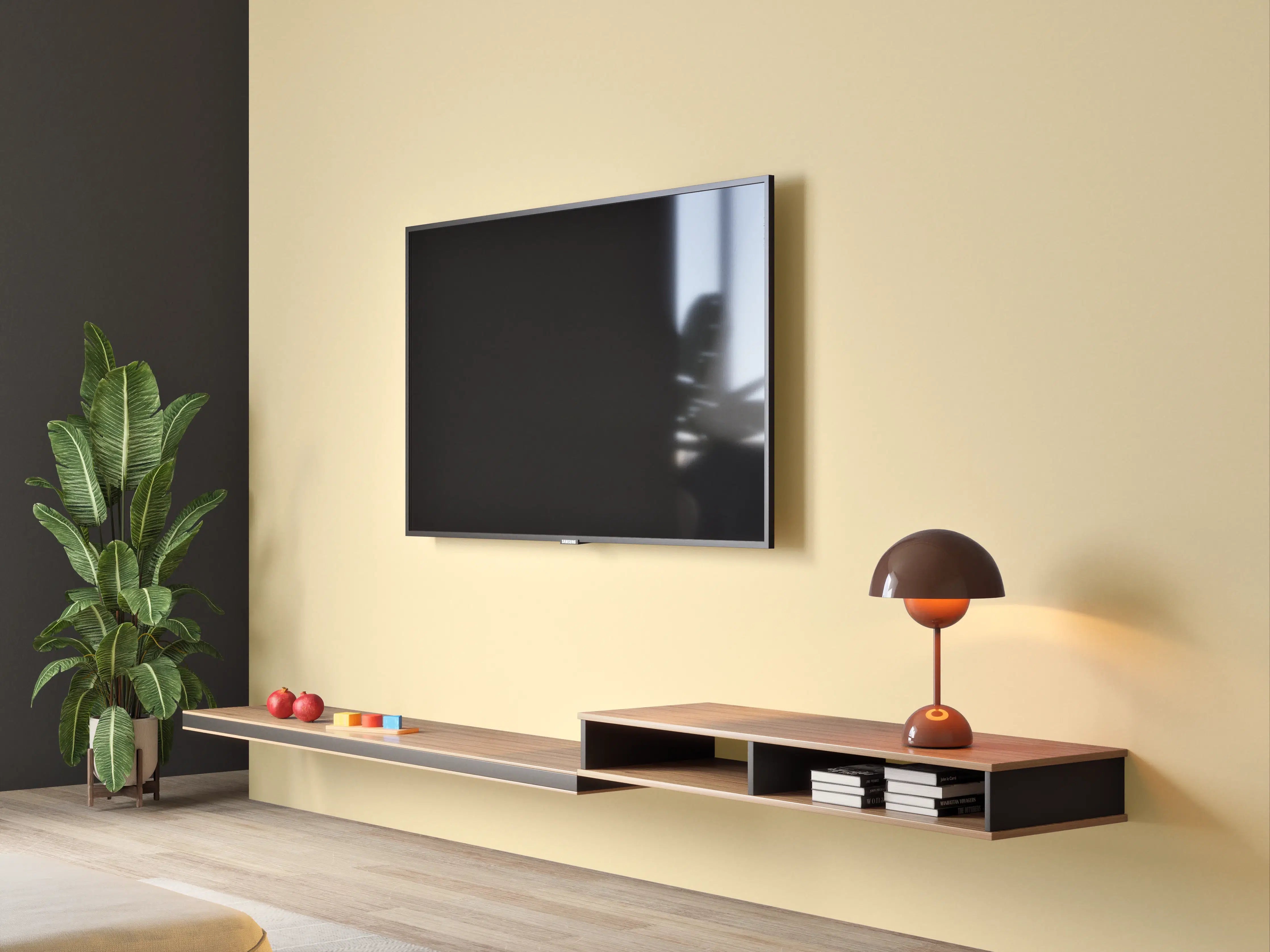Wandverkleidung Wohnzimmer - RAL 1014 (Elfenbein)