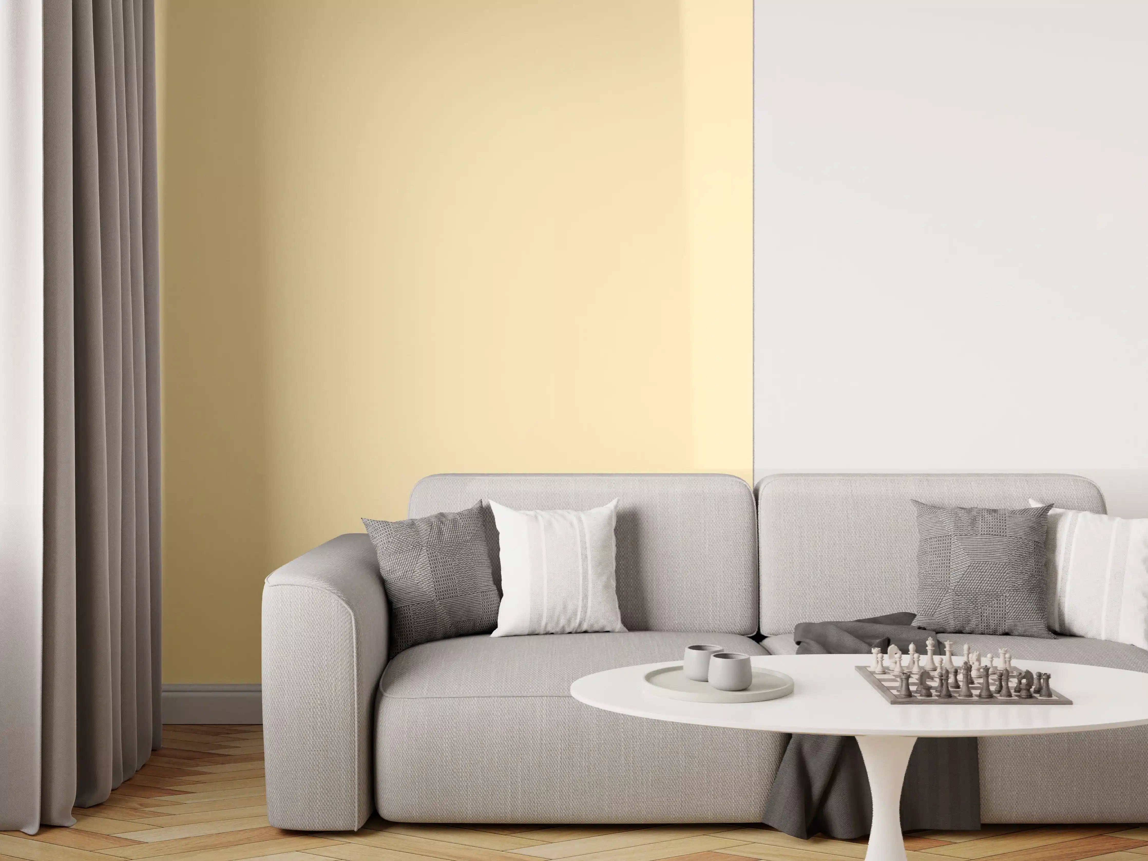 Wandverkleidung Wohnzimmer - RAL 1014 (Elfenbein)