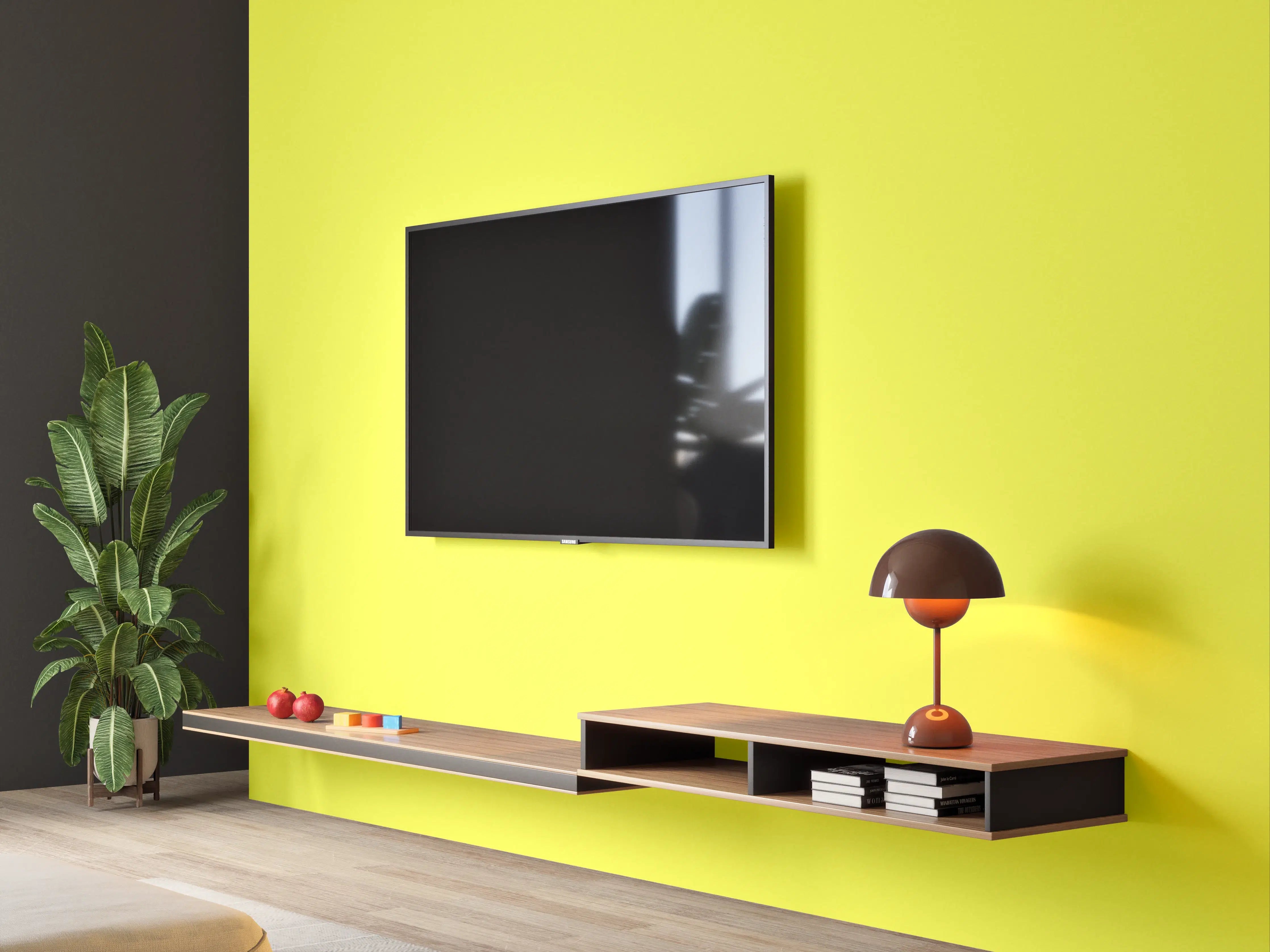 Wandverkleidung Wohnzimmer - RAL 1016 (Schwefelgelb)