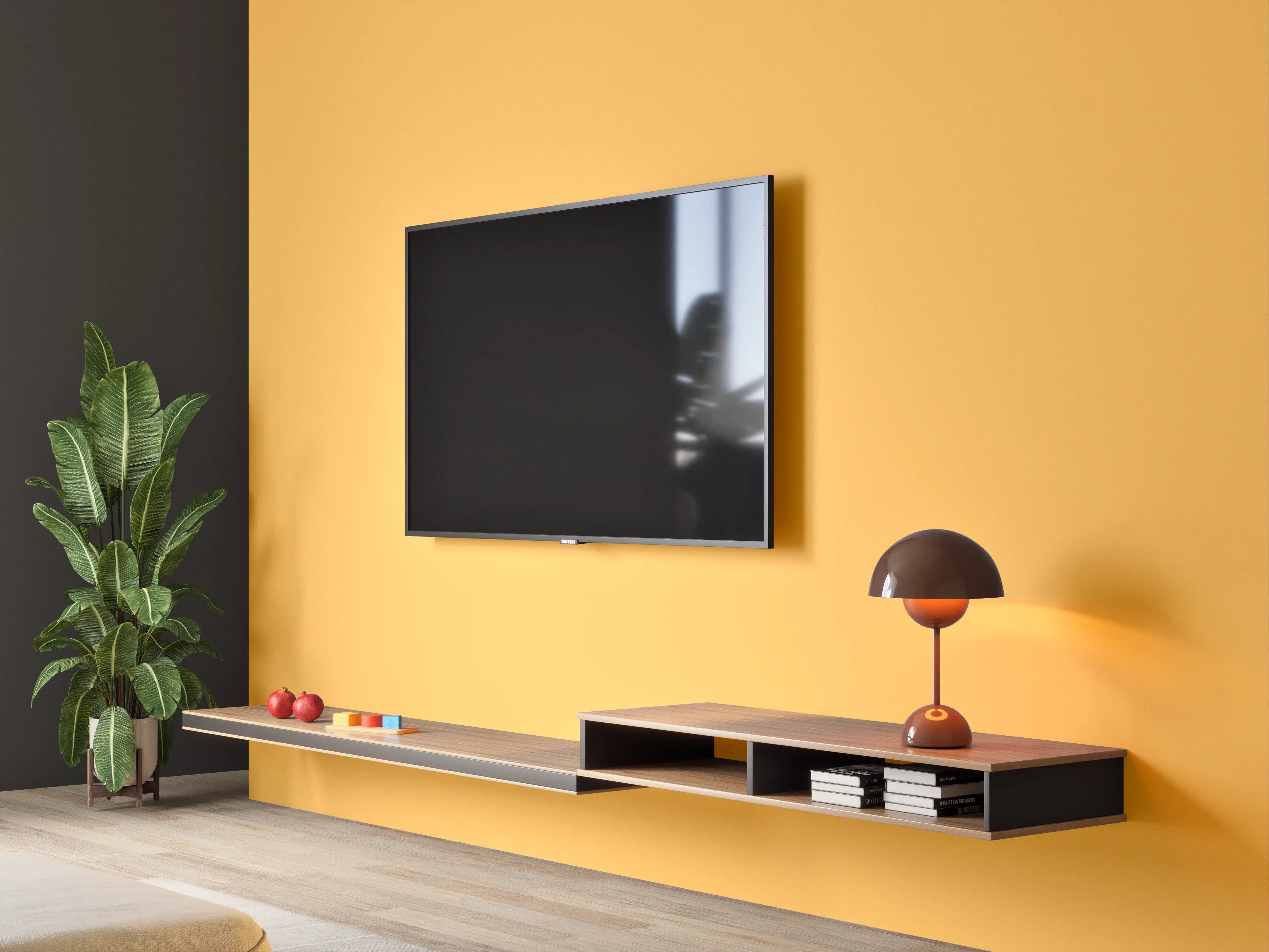 Wandverkleidung Wohnzimmer - RAL 1017 (Safrangelb)