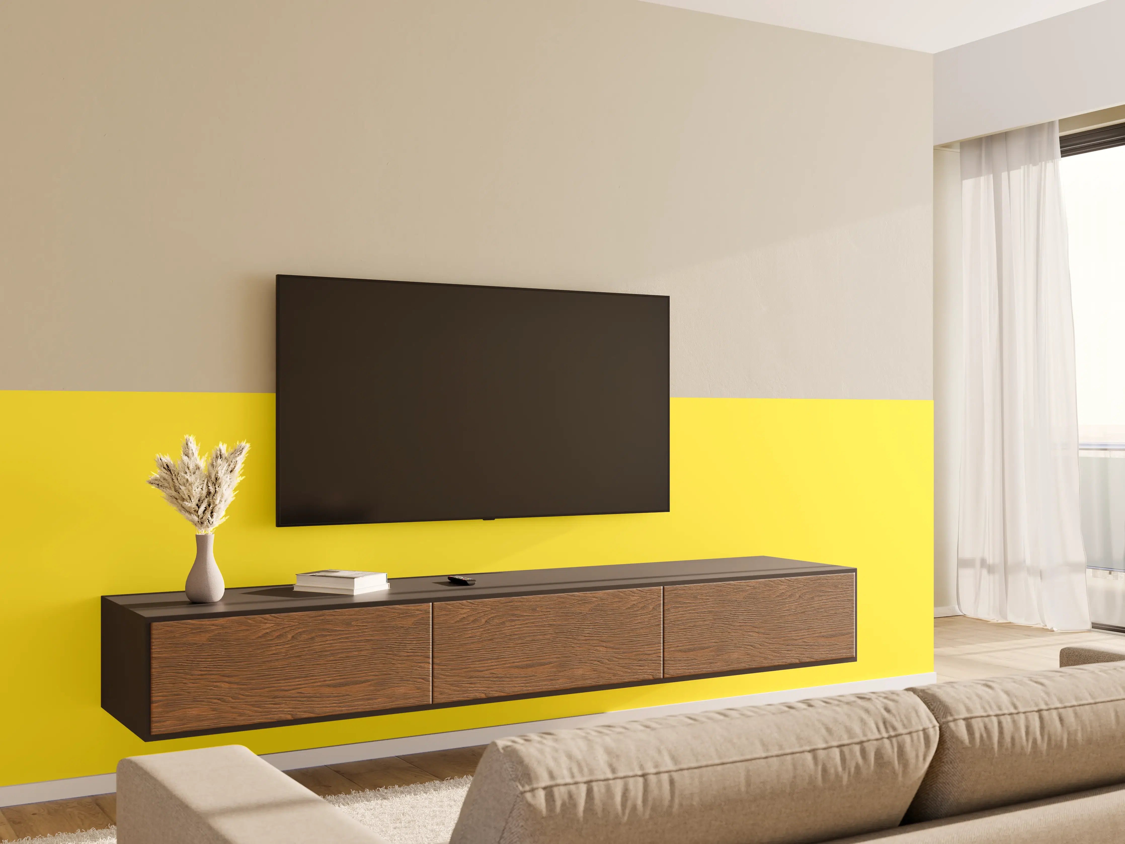 Wandverkleidung Wohnzimmer - RAL 1018 (Zinkgelb)