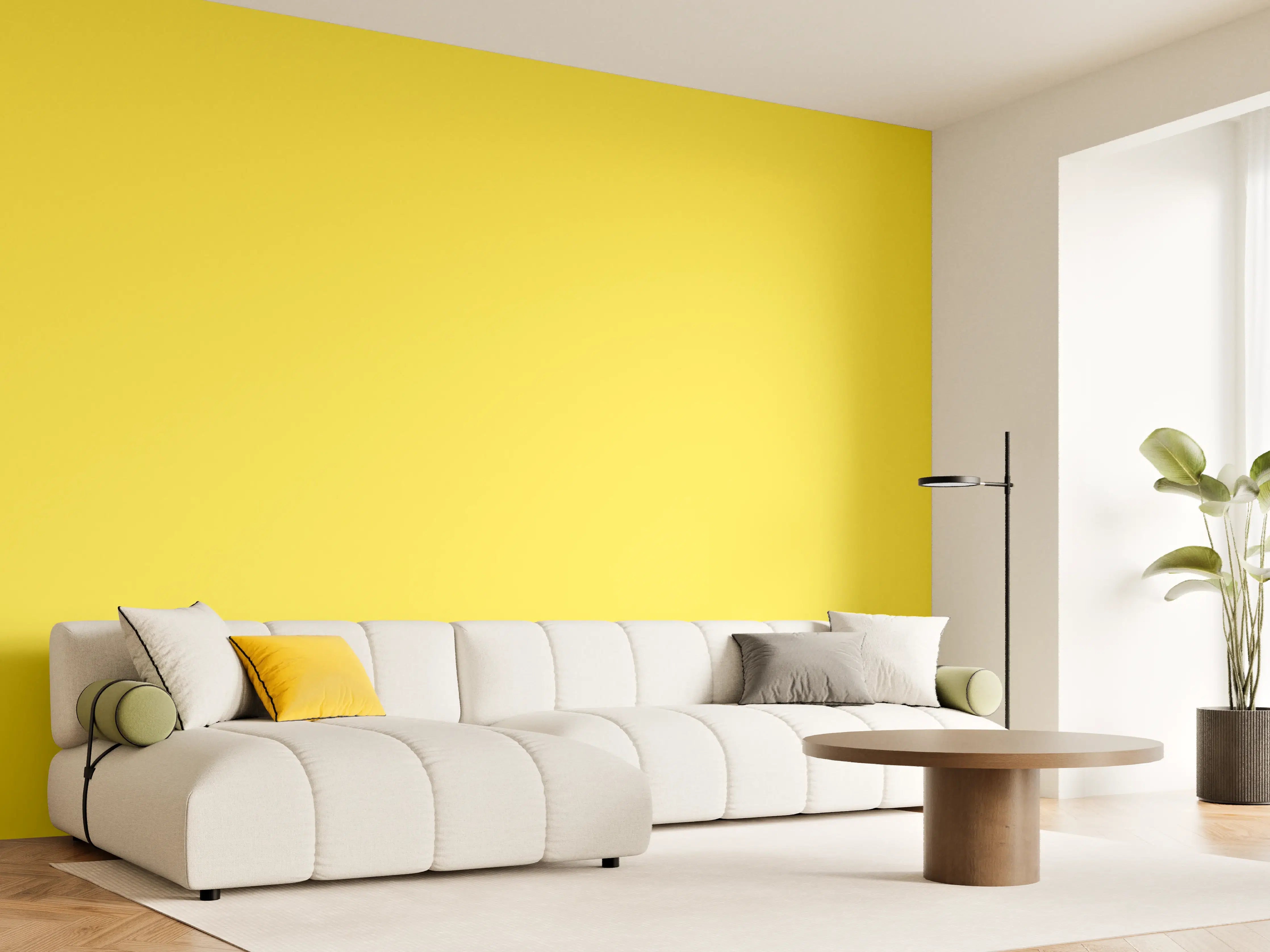Wandverkleidung Wohnzimmer - RAL 1018 (Zinkgelb)