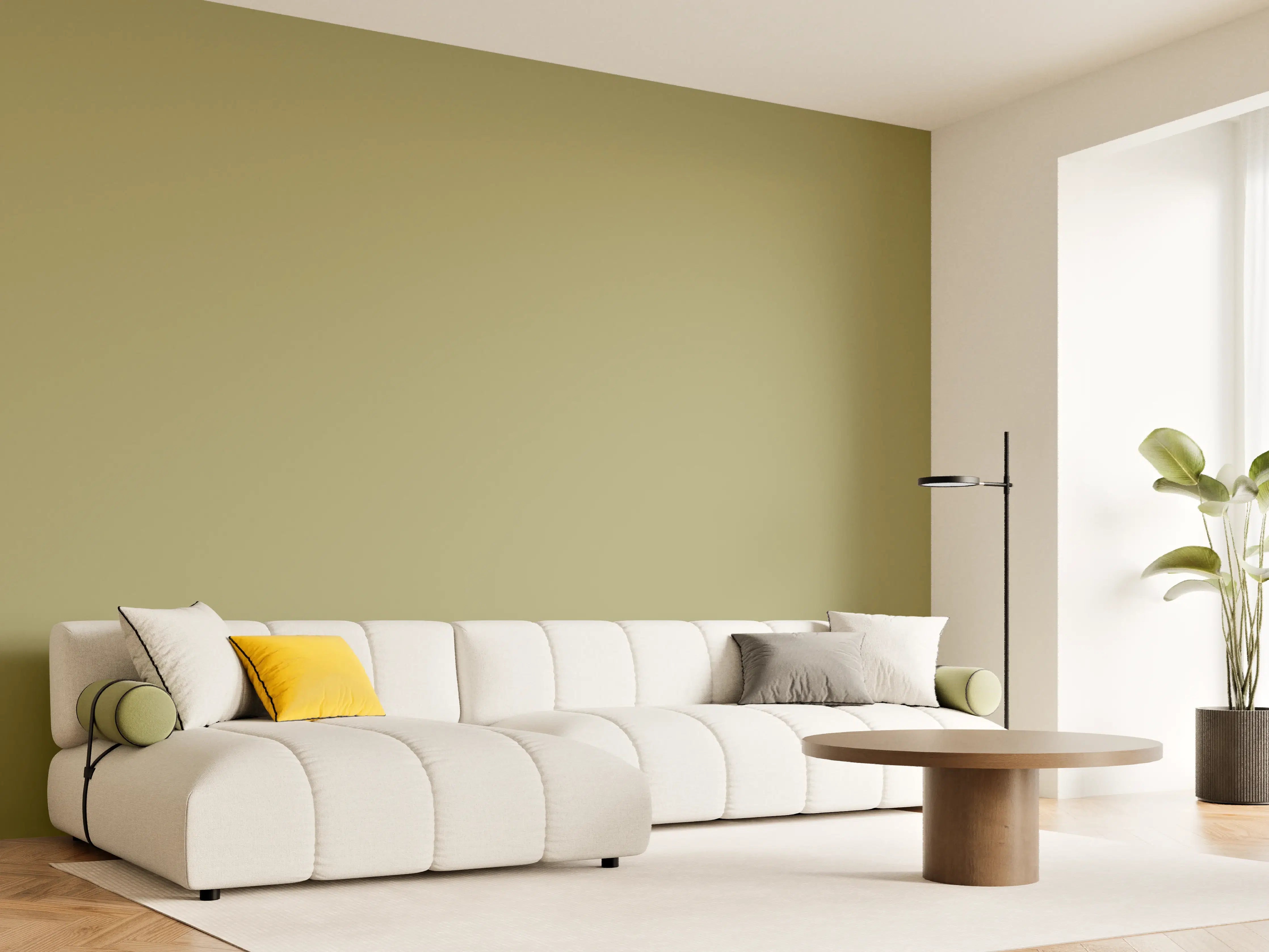 Wandverkleidung Wohnzimmer - RAL 1020 (olivgelb)