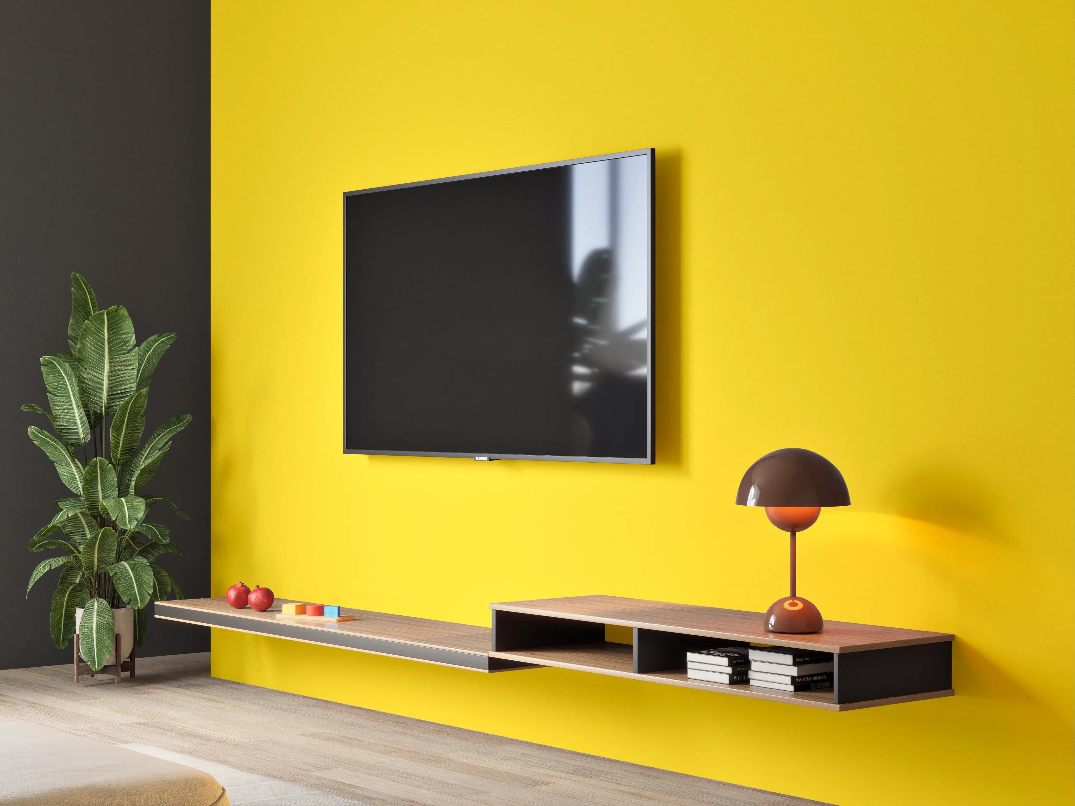 Wandverkleidung Wohnzimmer - RAL 1021 (Rapsgelb)