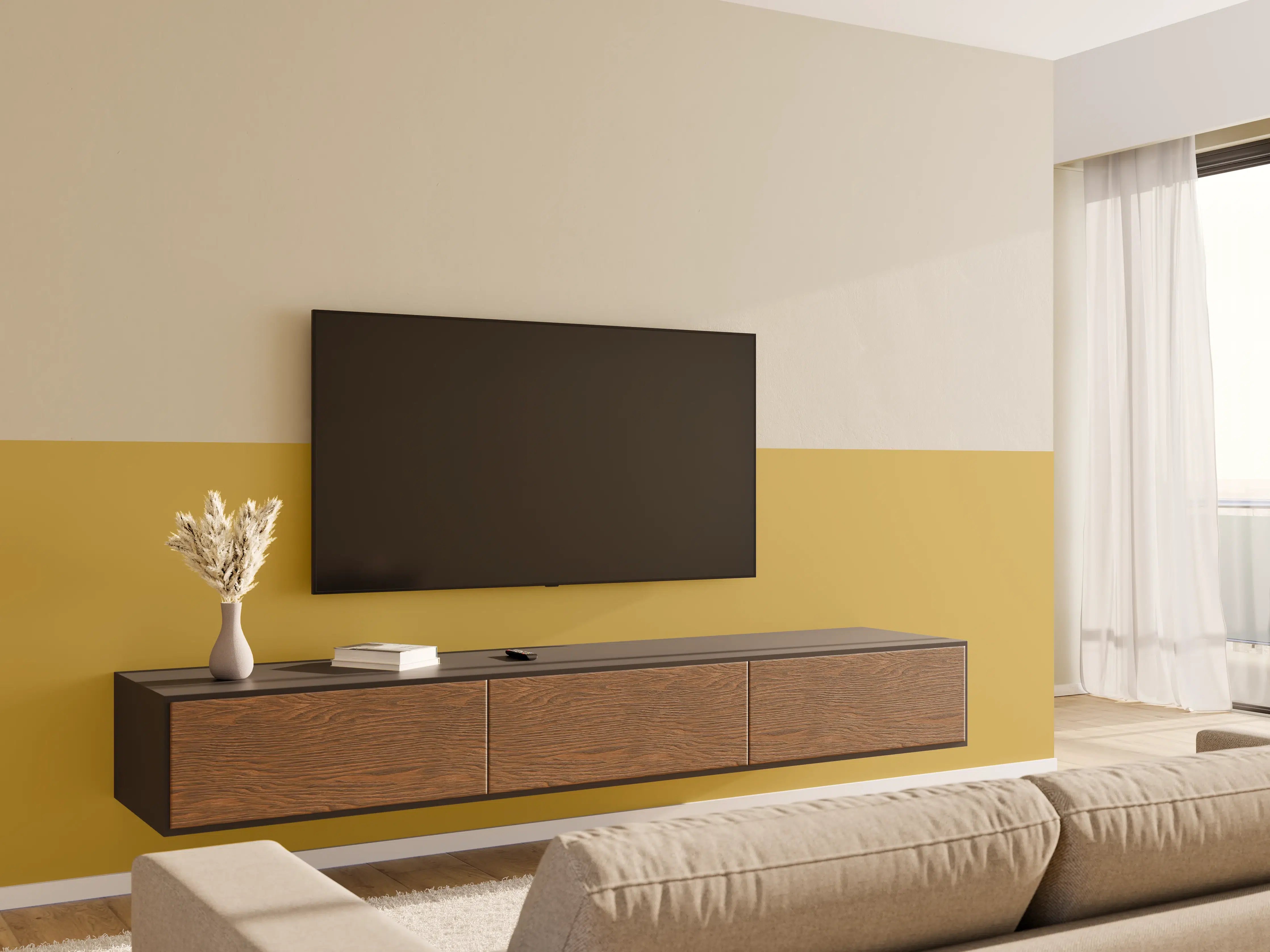 Wandverkleidung Wohnzimmer - RAL 1024 (Ockergelb)