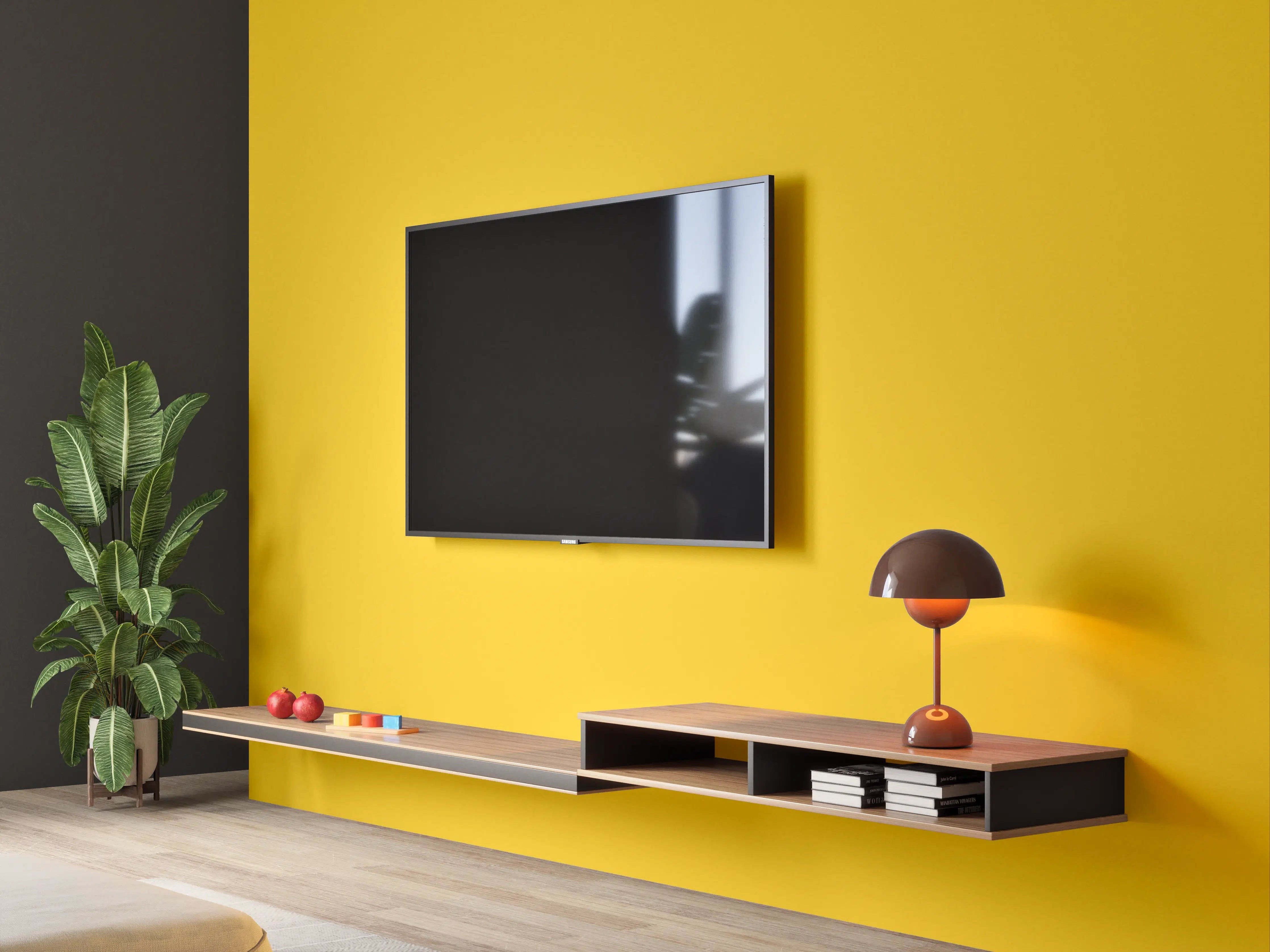 Wandverkleidung Wohnzimmer - RAL 1032 (Besengelb)