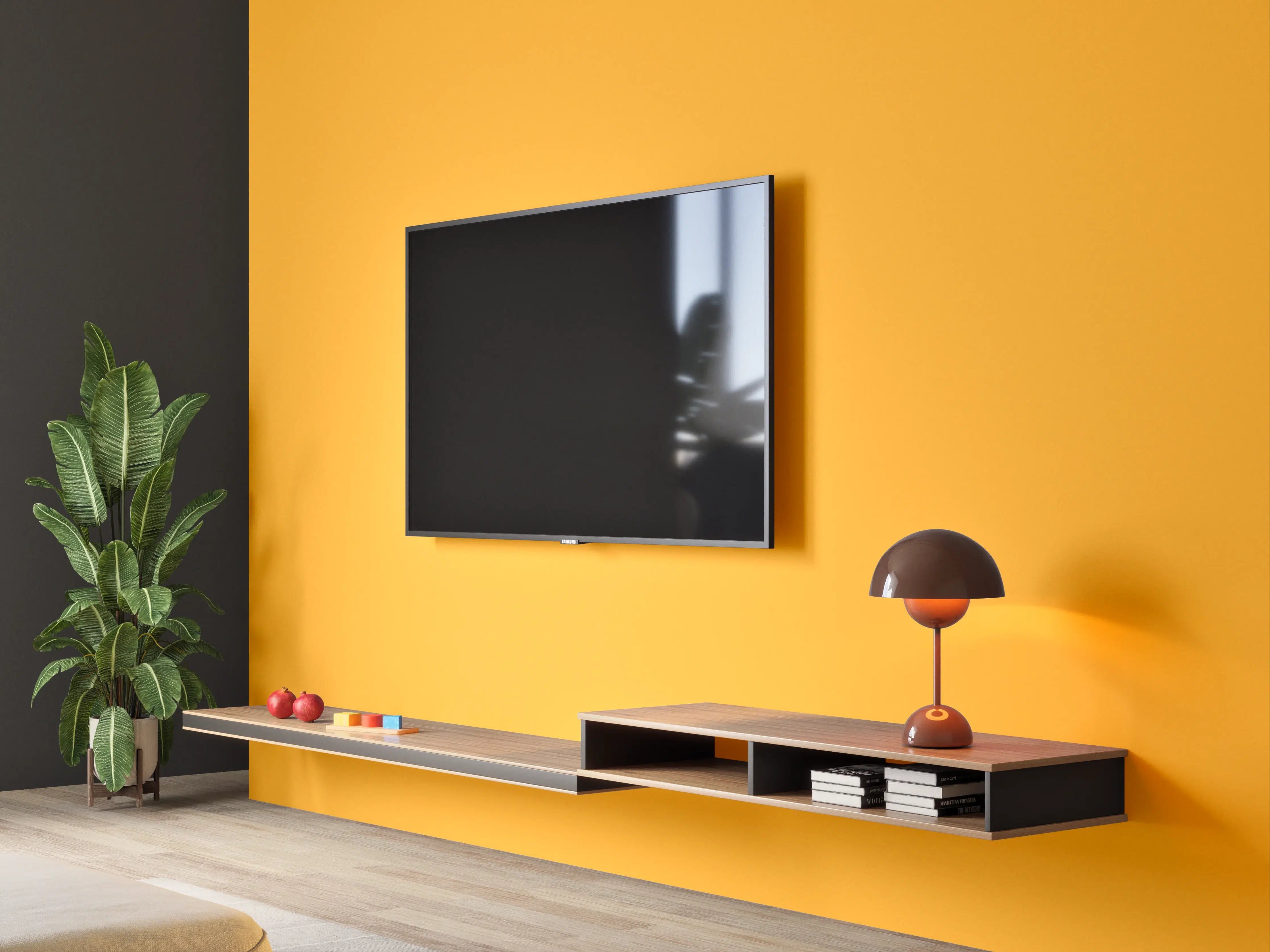 Wandverkleidung Wohnzimmer - RAL 1033 (Dahliengelb)