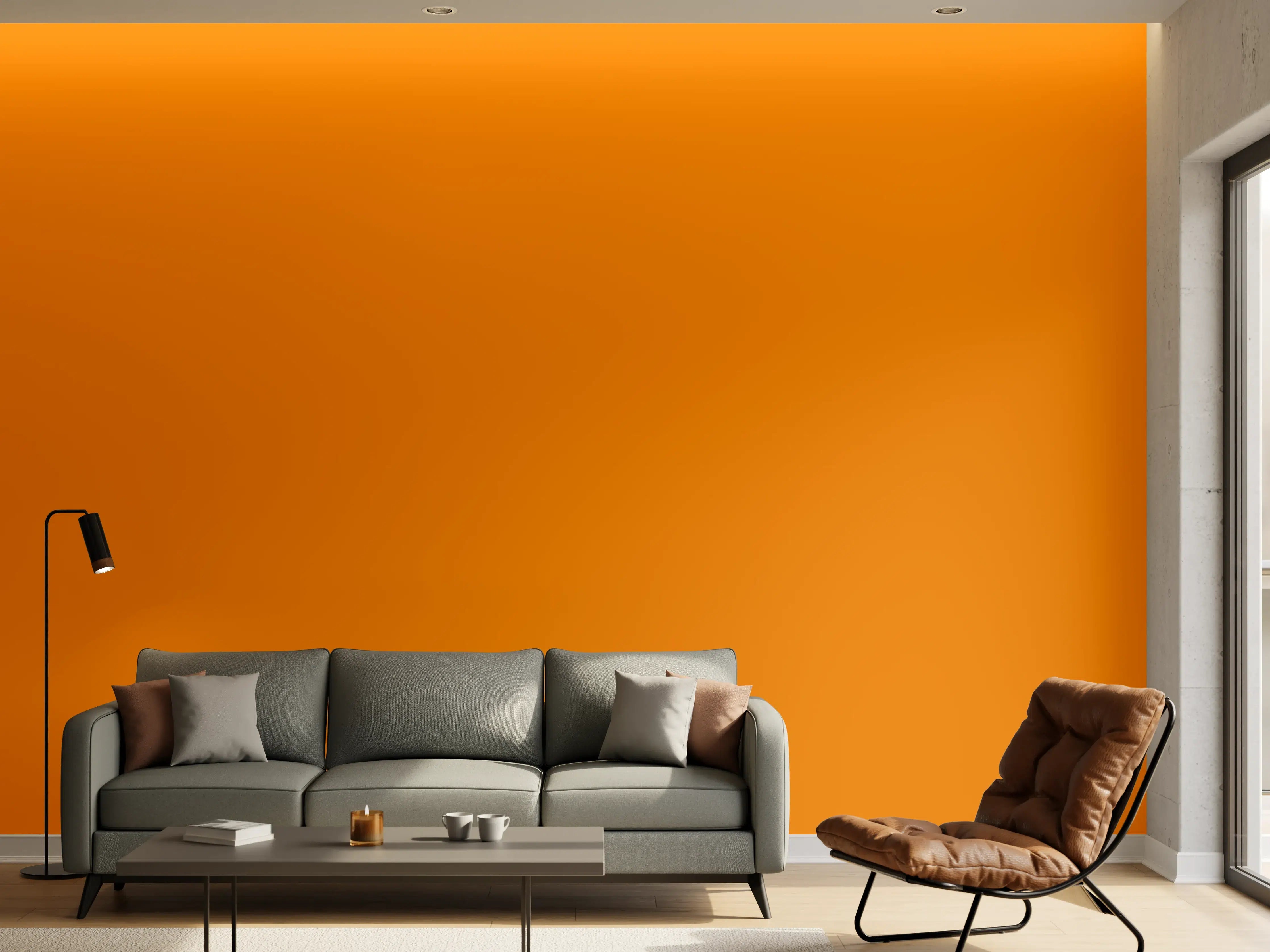 Wandverkleidung Wohnzimmer - RAL 2000 (Gelborange)