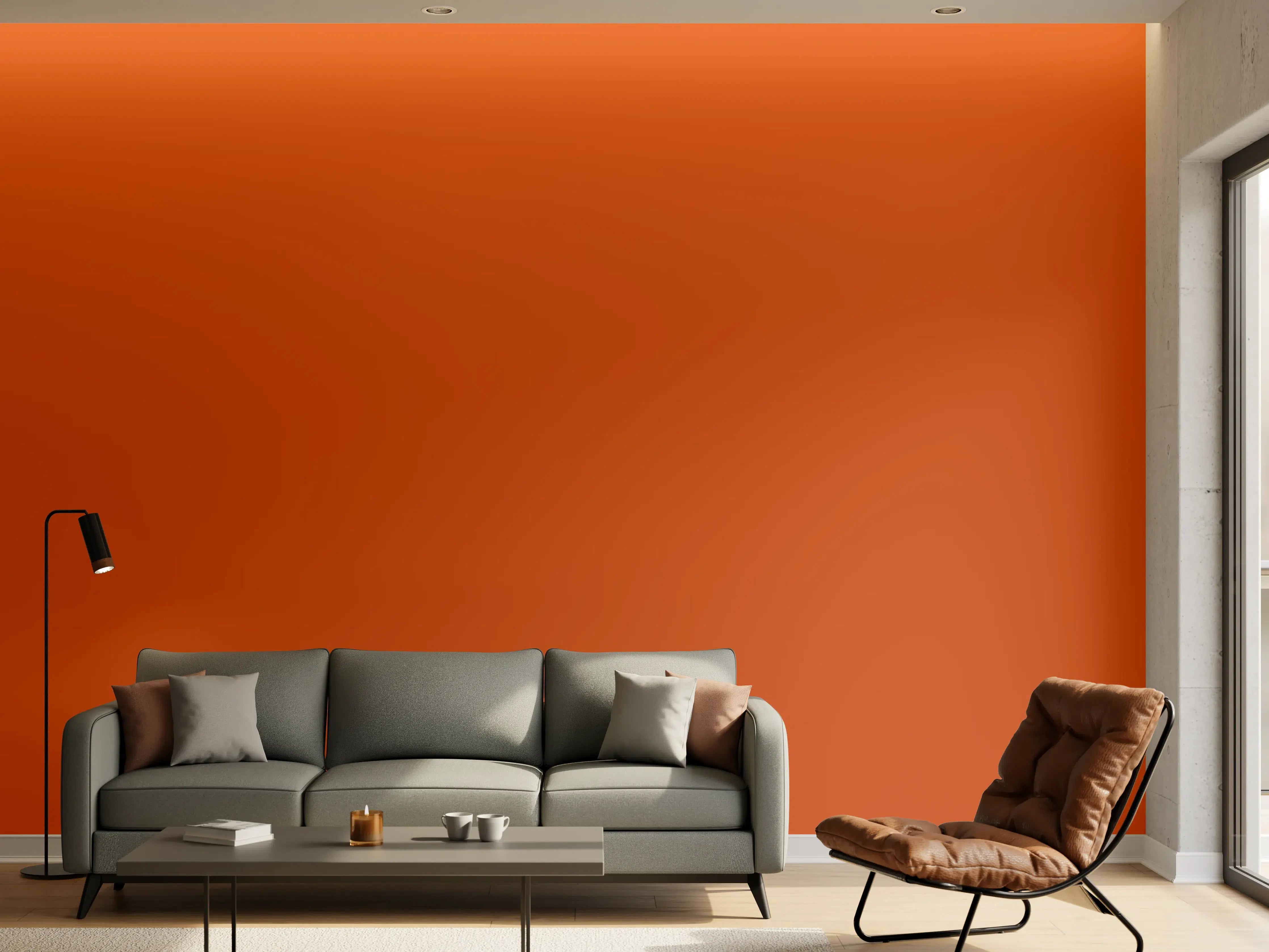 Wandverkleidung Wohnzimmer - RAL 2001 (Rot-Orange)