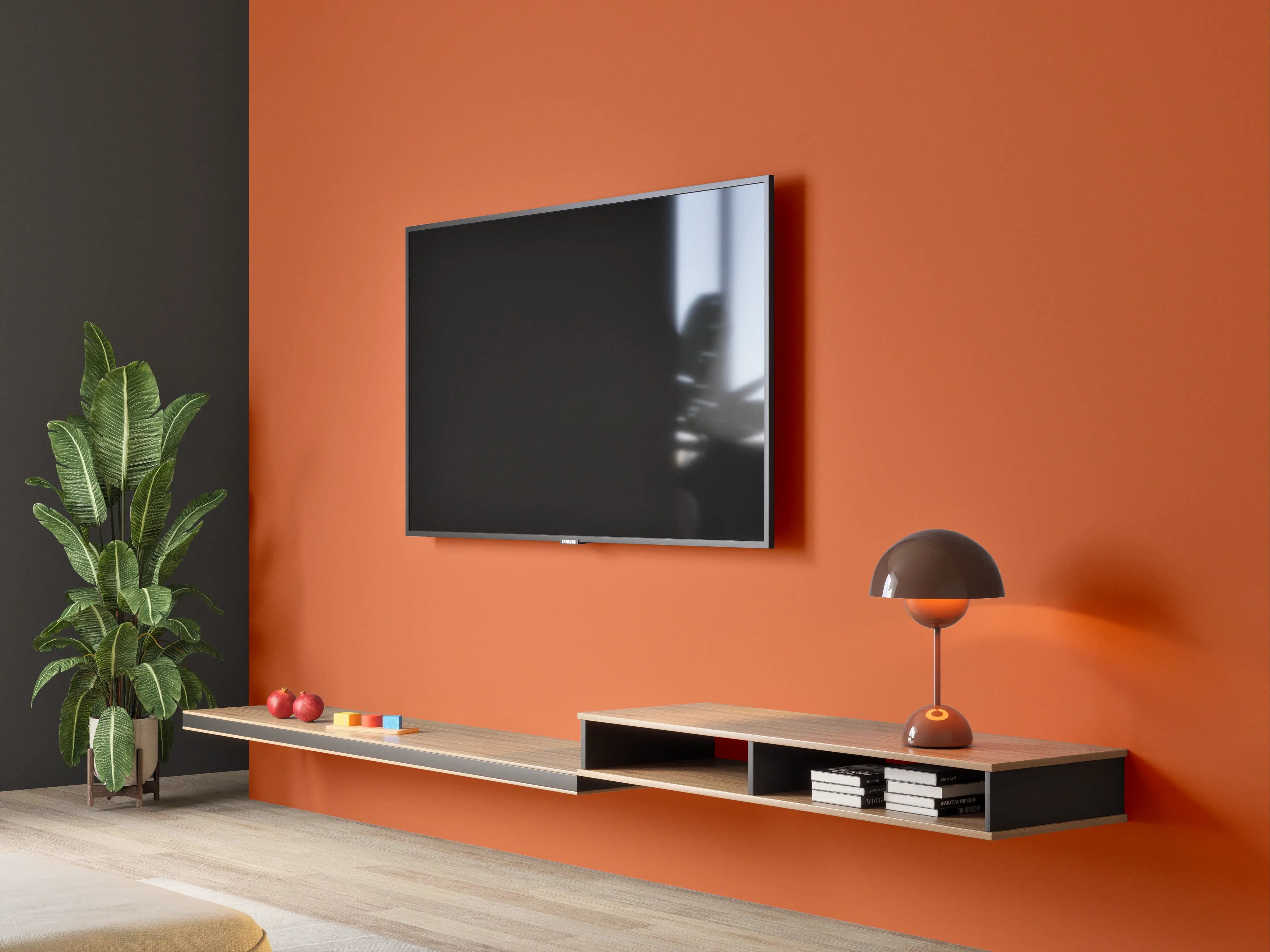 Wandverkleidung Wohnzimmer - RAL 2001 (Rot-Orange)