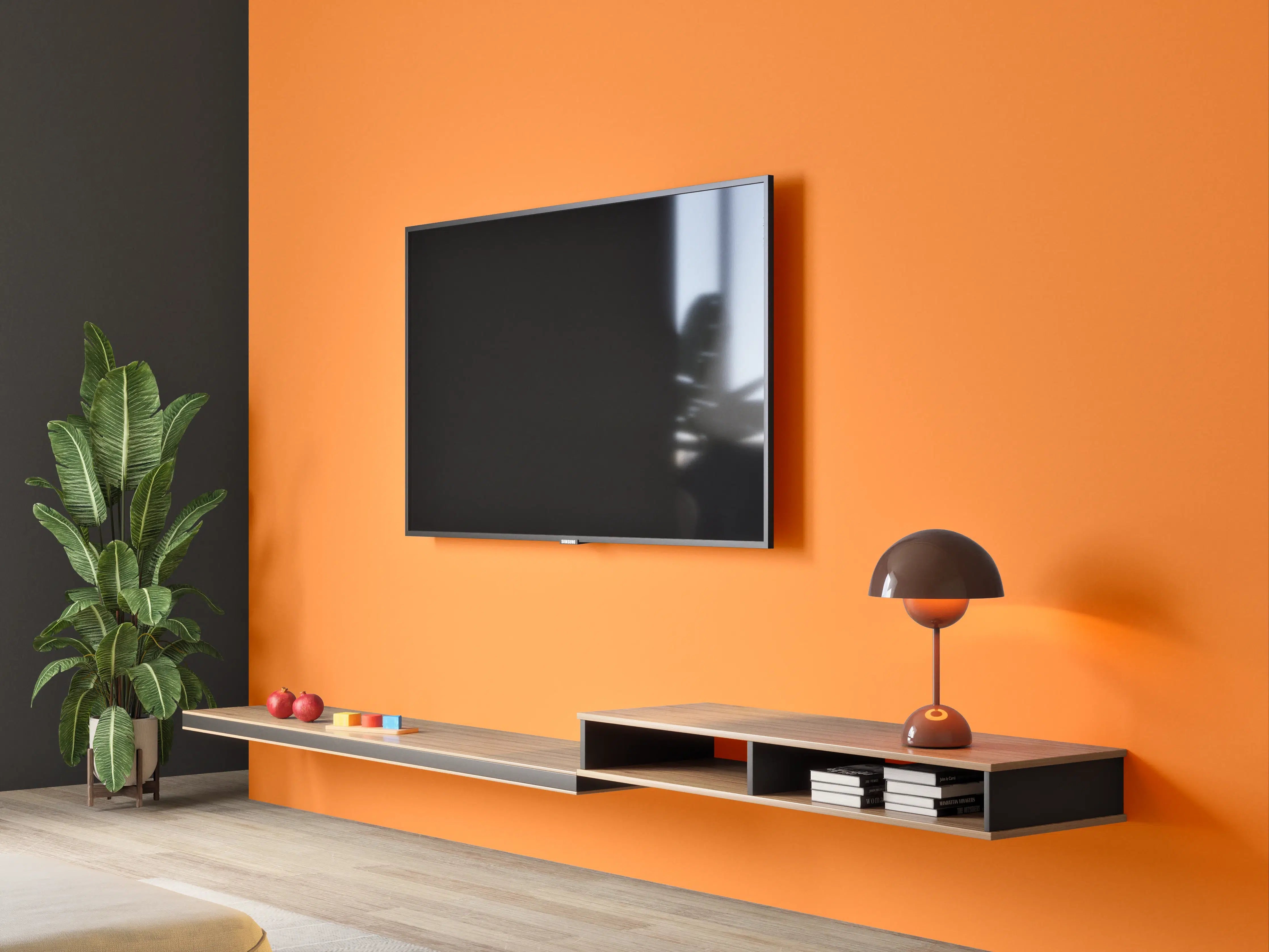 Wandverkleidung Wohnzimmer - RAL 2003 (Pastellorange)