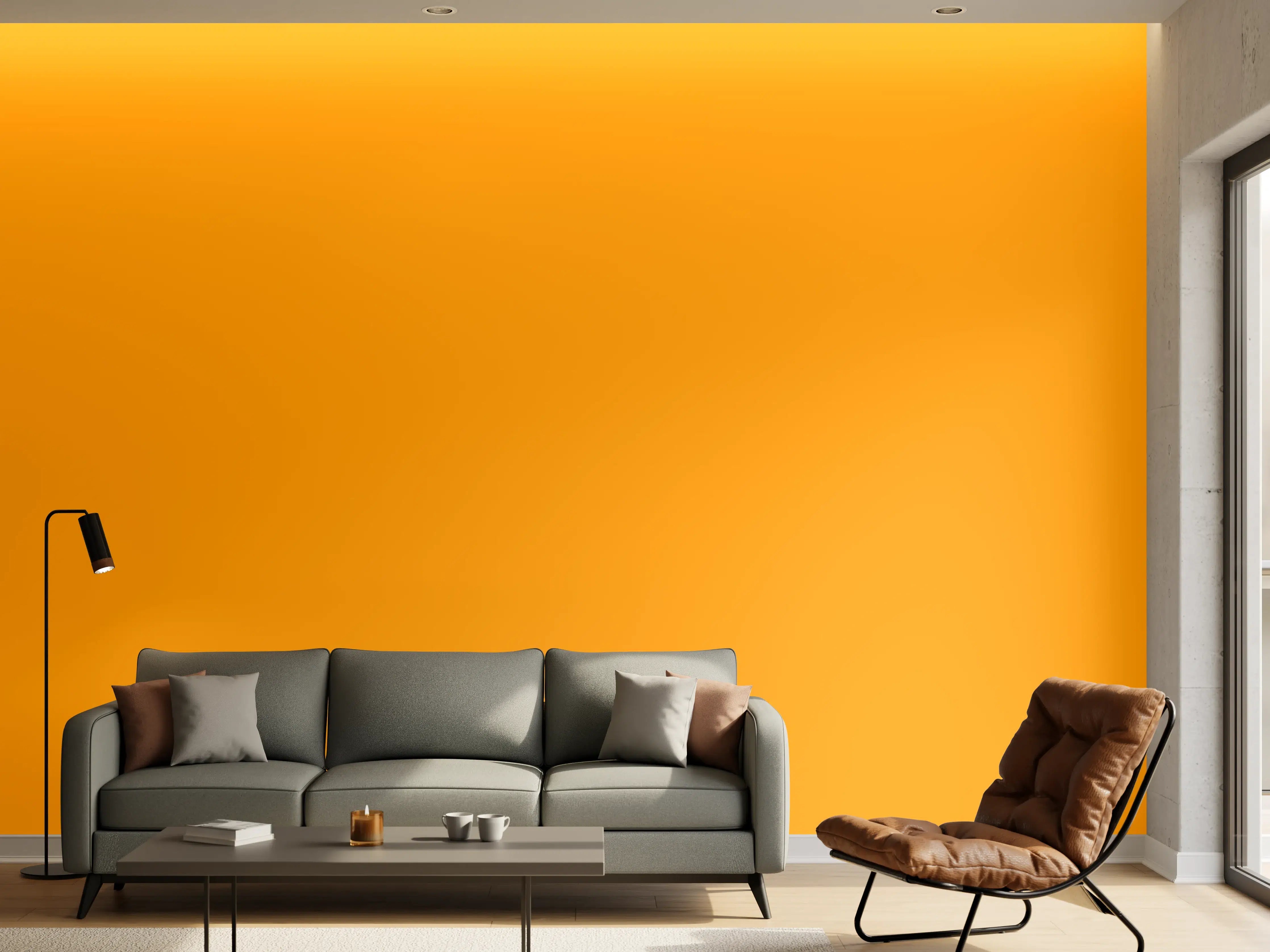 Wandverkleidung Wohnzimmer - RAL 2007 (Leuchtendes Hellorange)