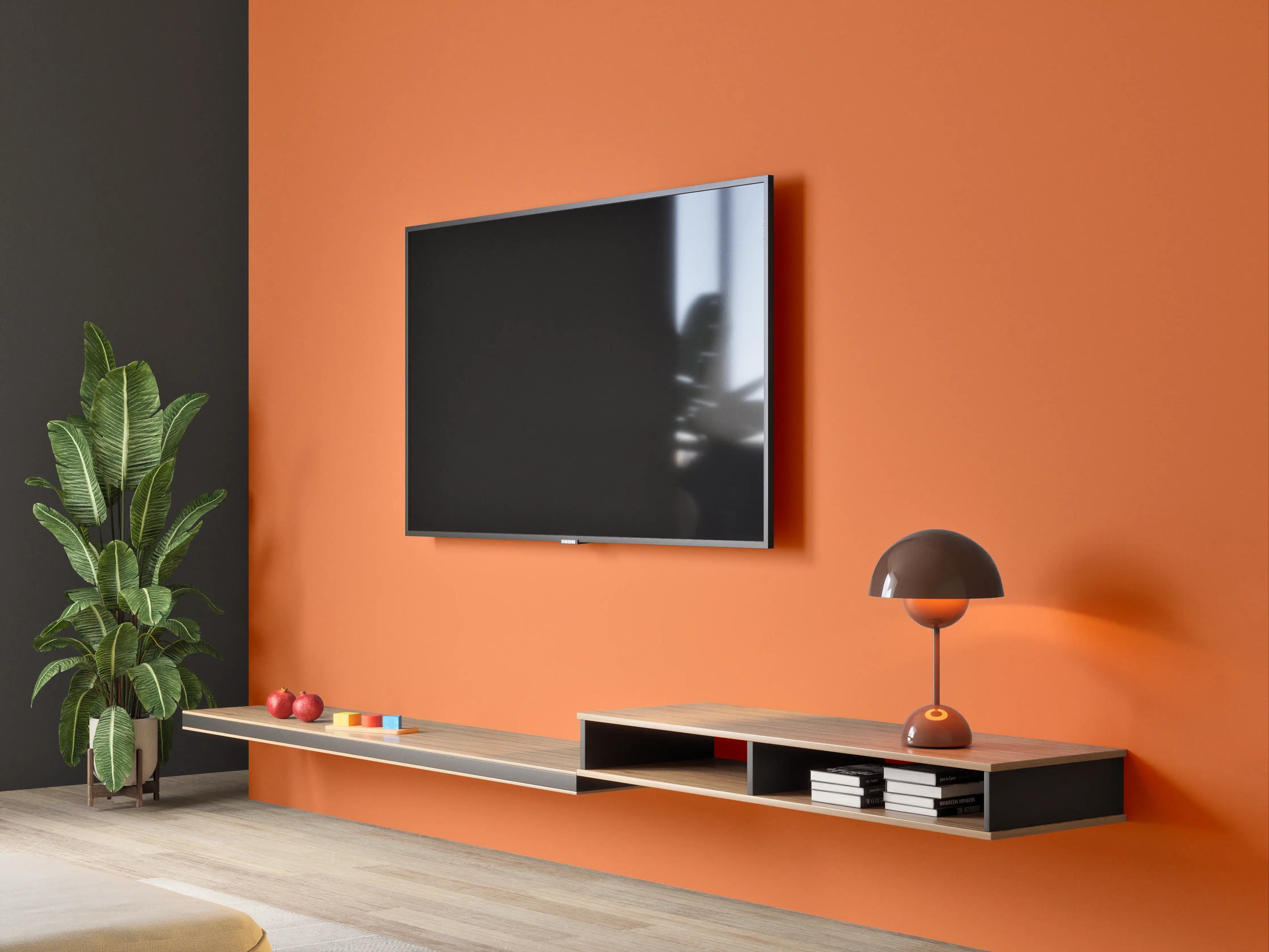 Wandverkleidung Wohnzimmer - RAL 2010 (Signalorange)