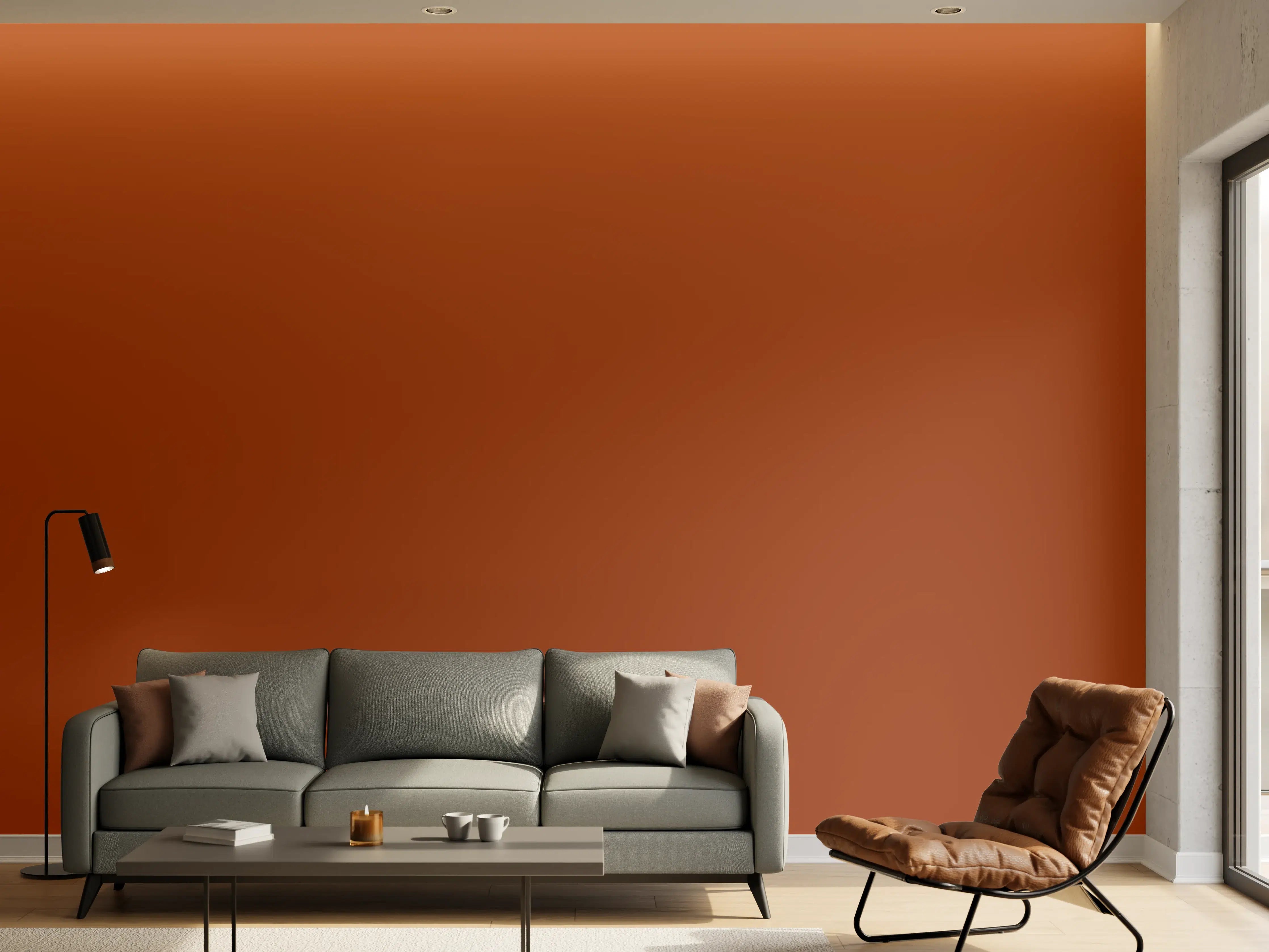 Wandverkleidung Wohnzimmer - RAL 2013 (Perlorange)