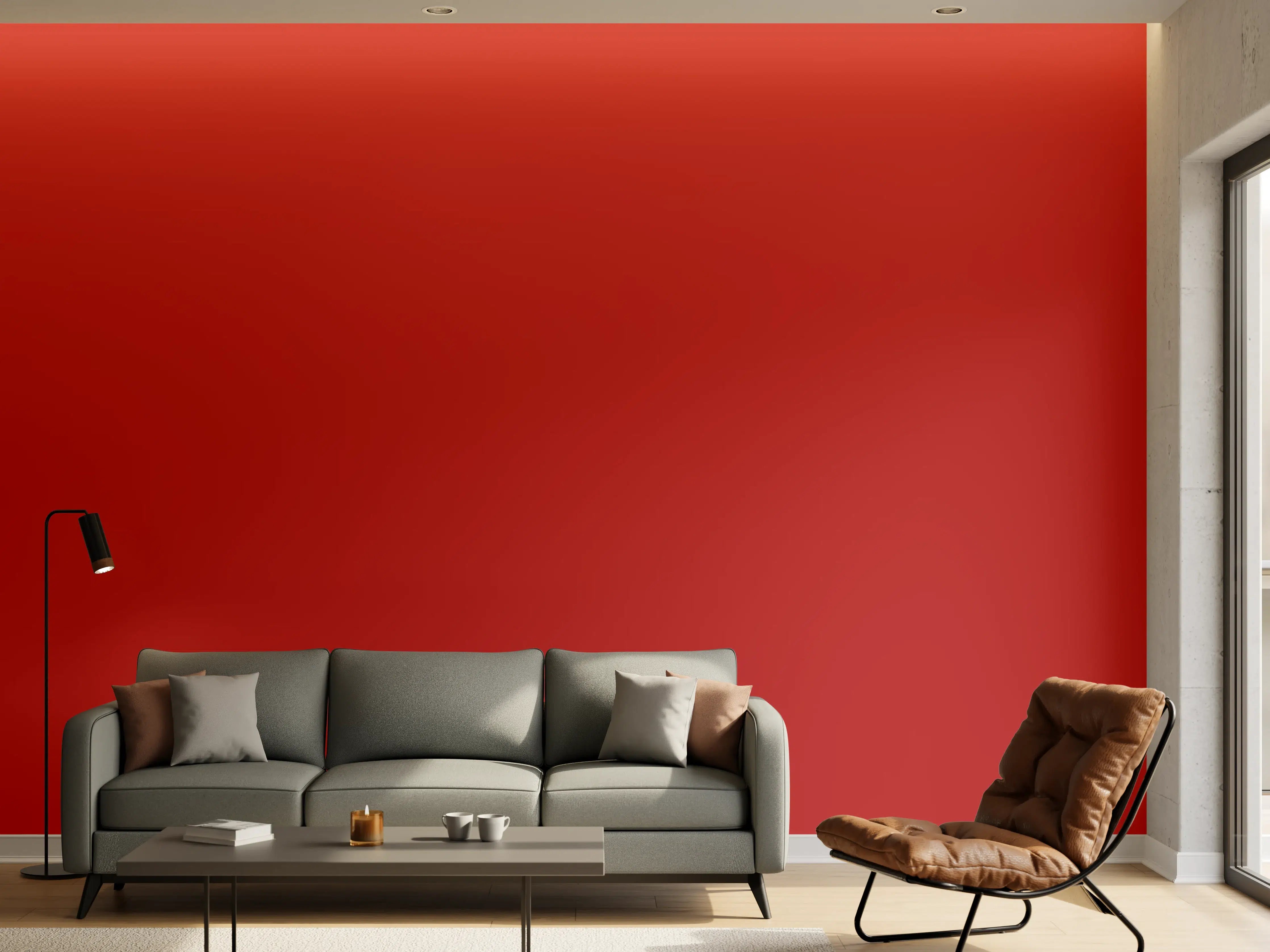 Wandverkleidung Wohnzimmer - RAL 3000 (Flammenrot)