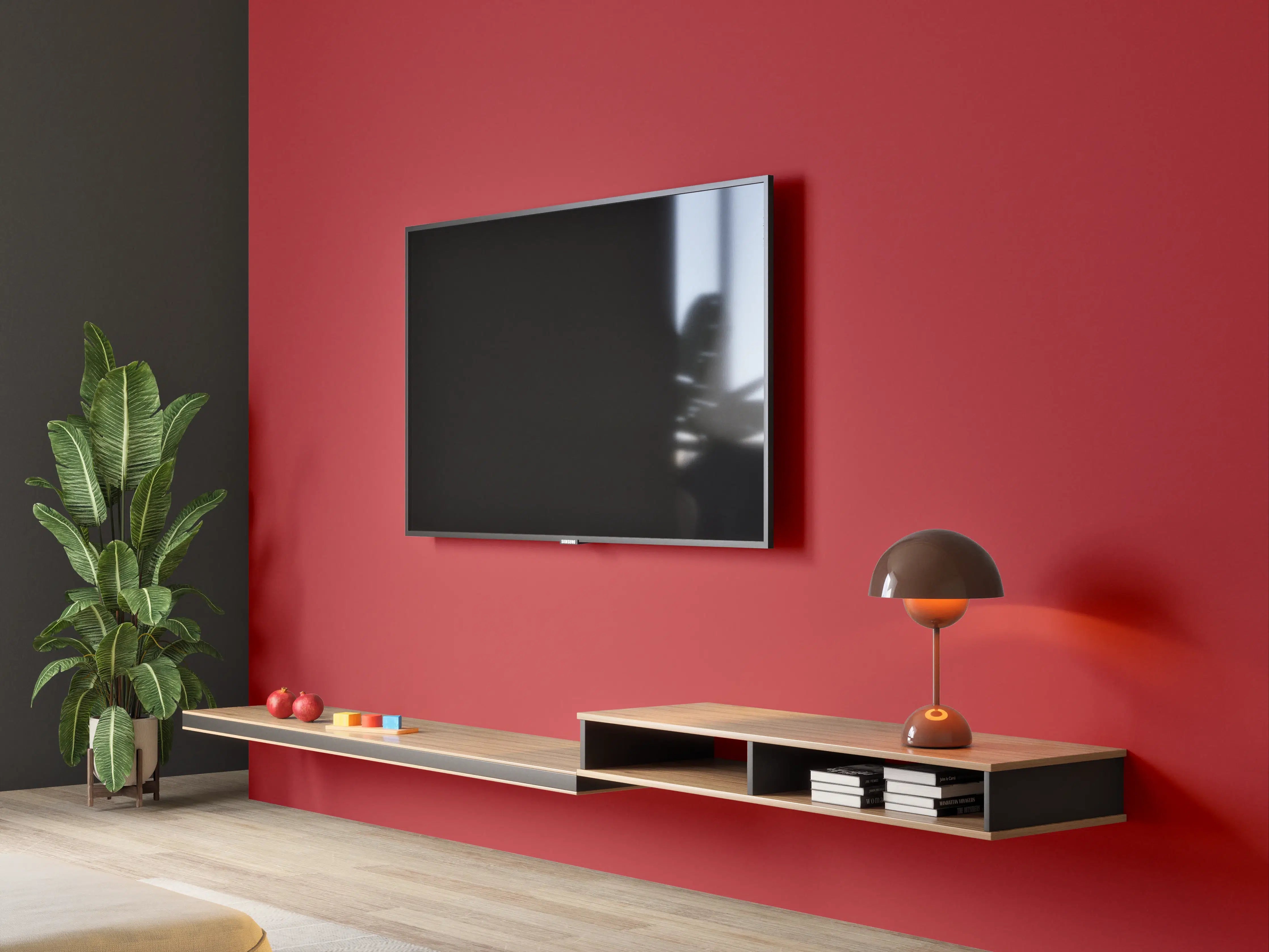Wandverkleidung Wohnzimmer - RAL 3001 (Signalrot)