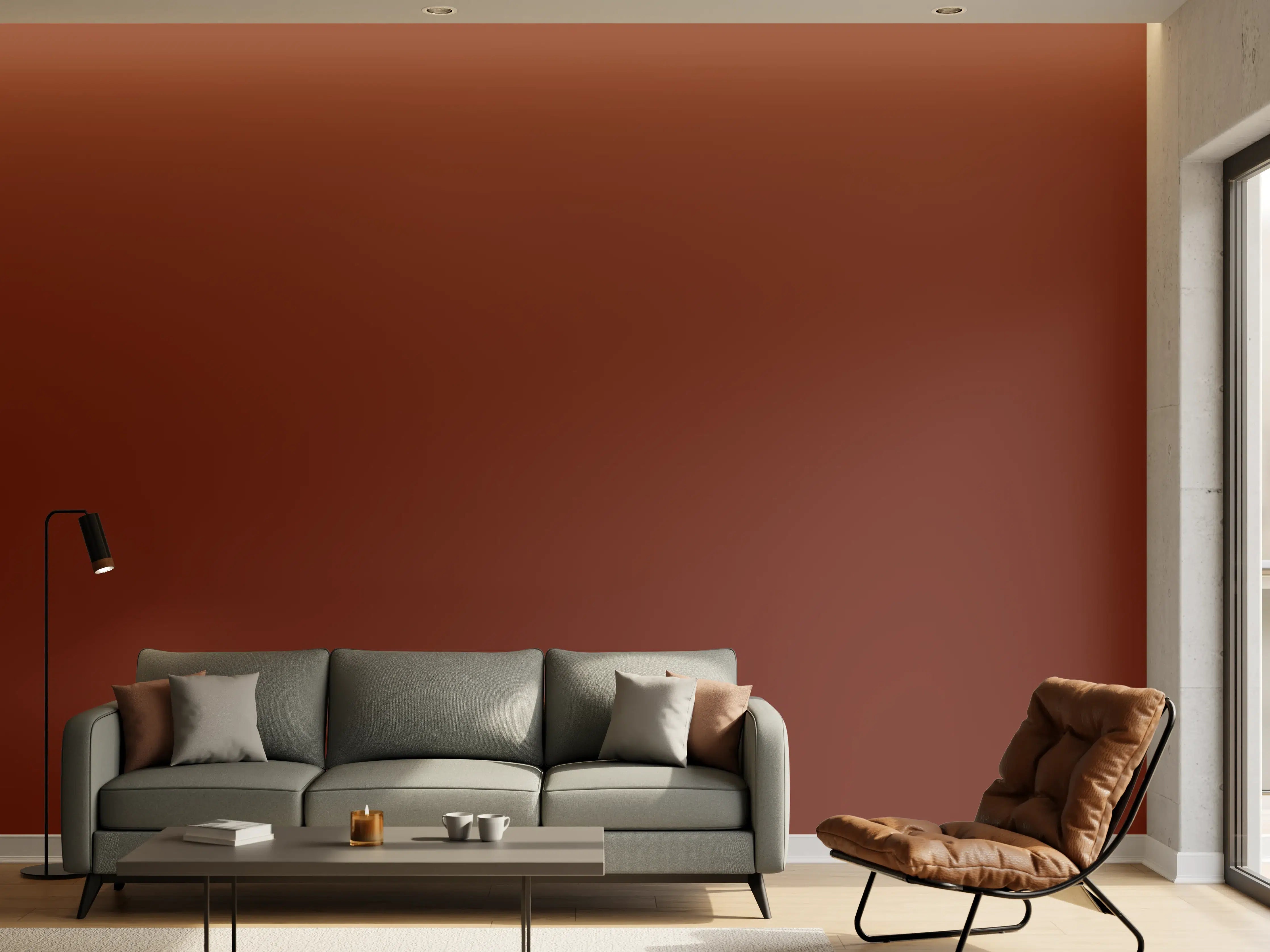 Wandverkleidung Wohnzimmer - RAL 3009 (Oxidrot)