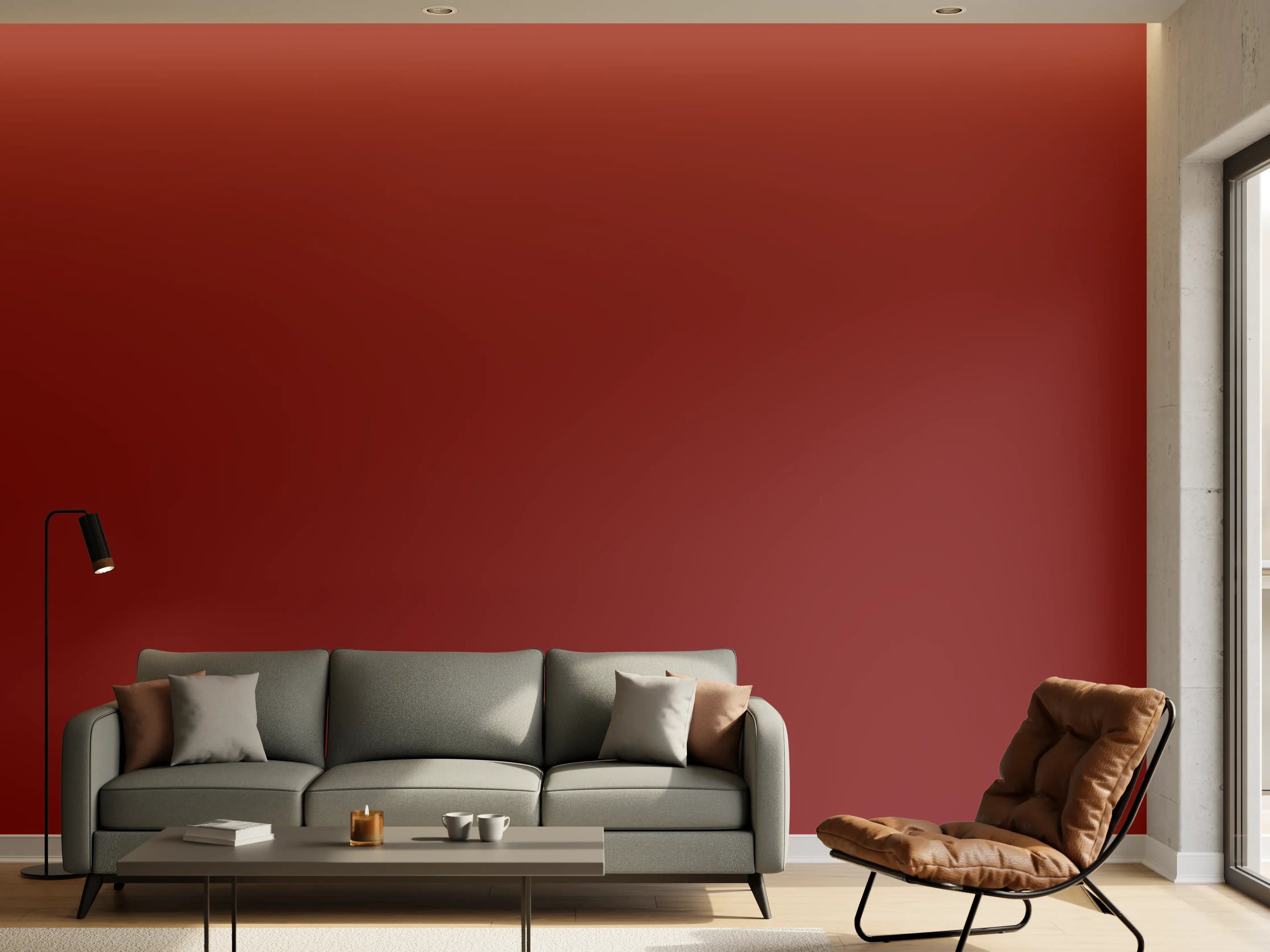 Wandverkleidung Wohnzimmer - RAL 3011 (Braunrot)