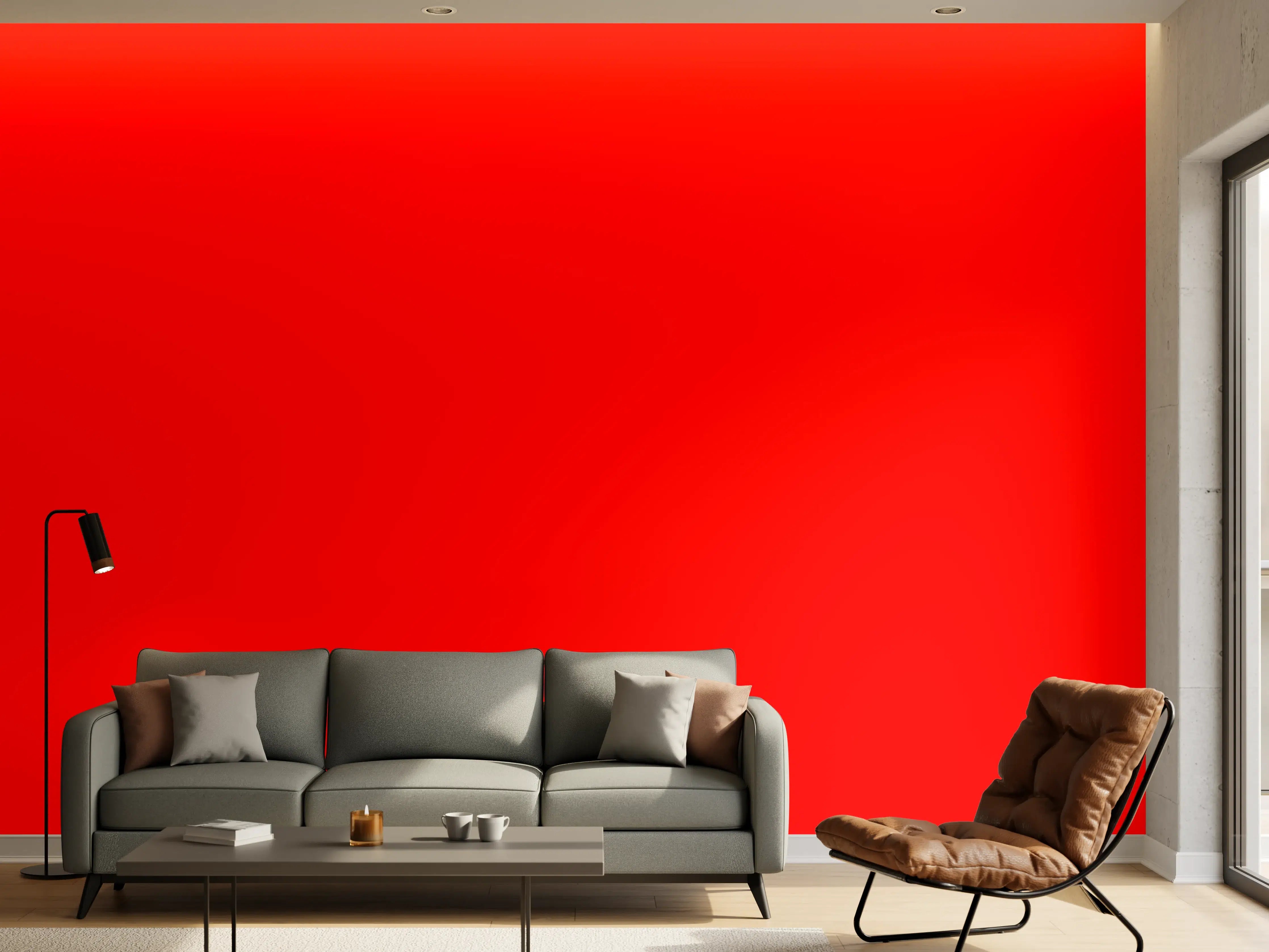 Wandverkleidung Wohnzimmer - RAL 3026 (leuchtendes Hellrot)