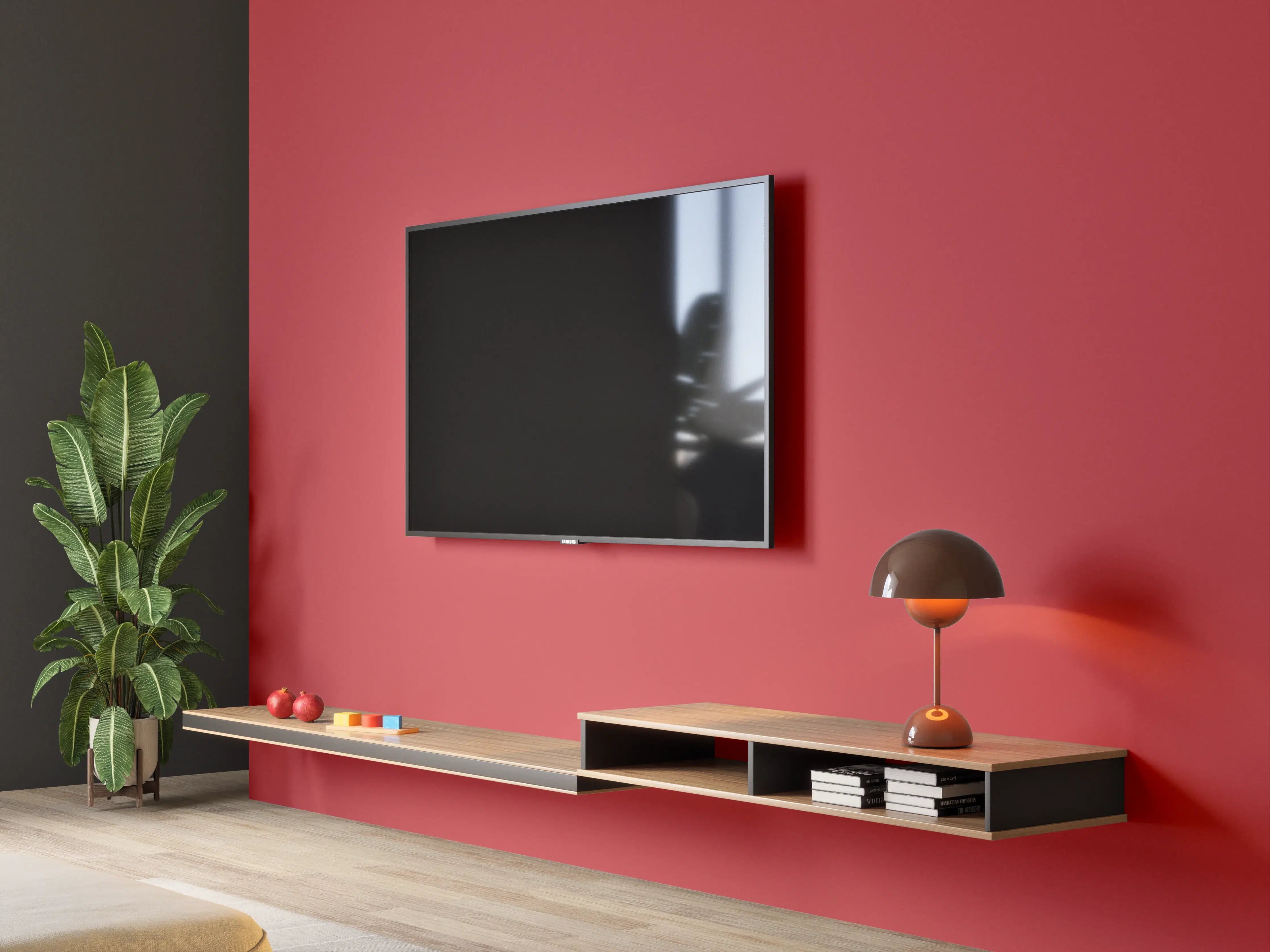 Wandverkleidung Wohnzimmer - RAL 3031 (Orientrot)