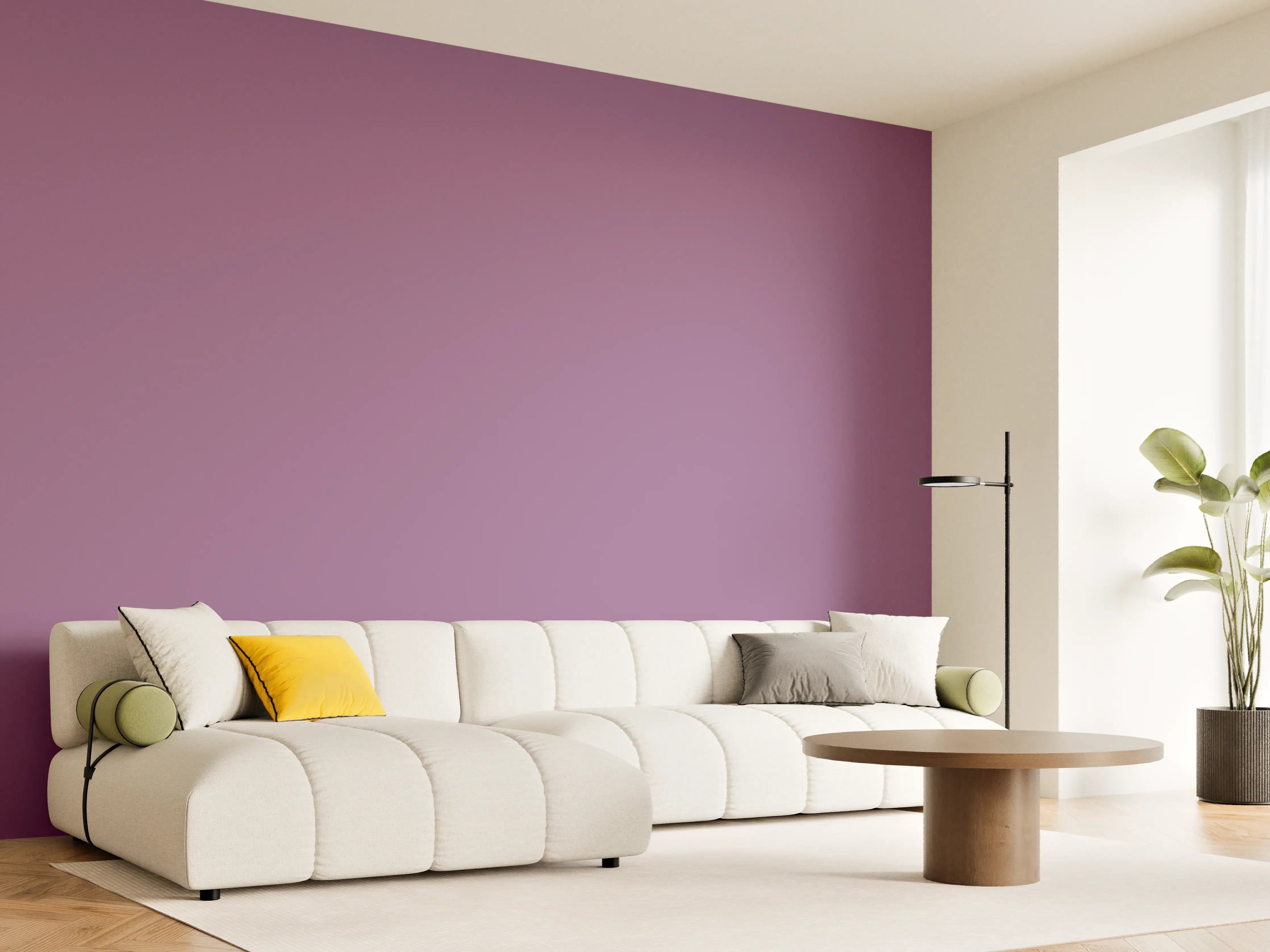 Wandverkleidung Wohnzimmer - RAL 4001 (Rotflieder)