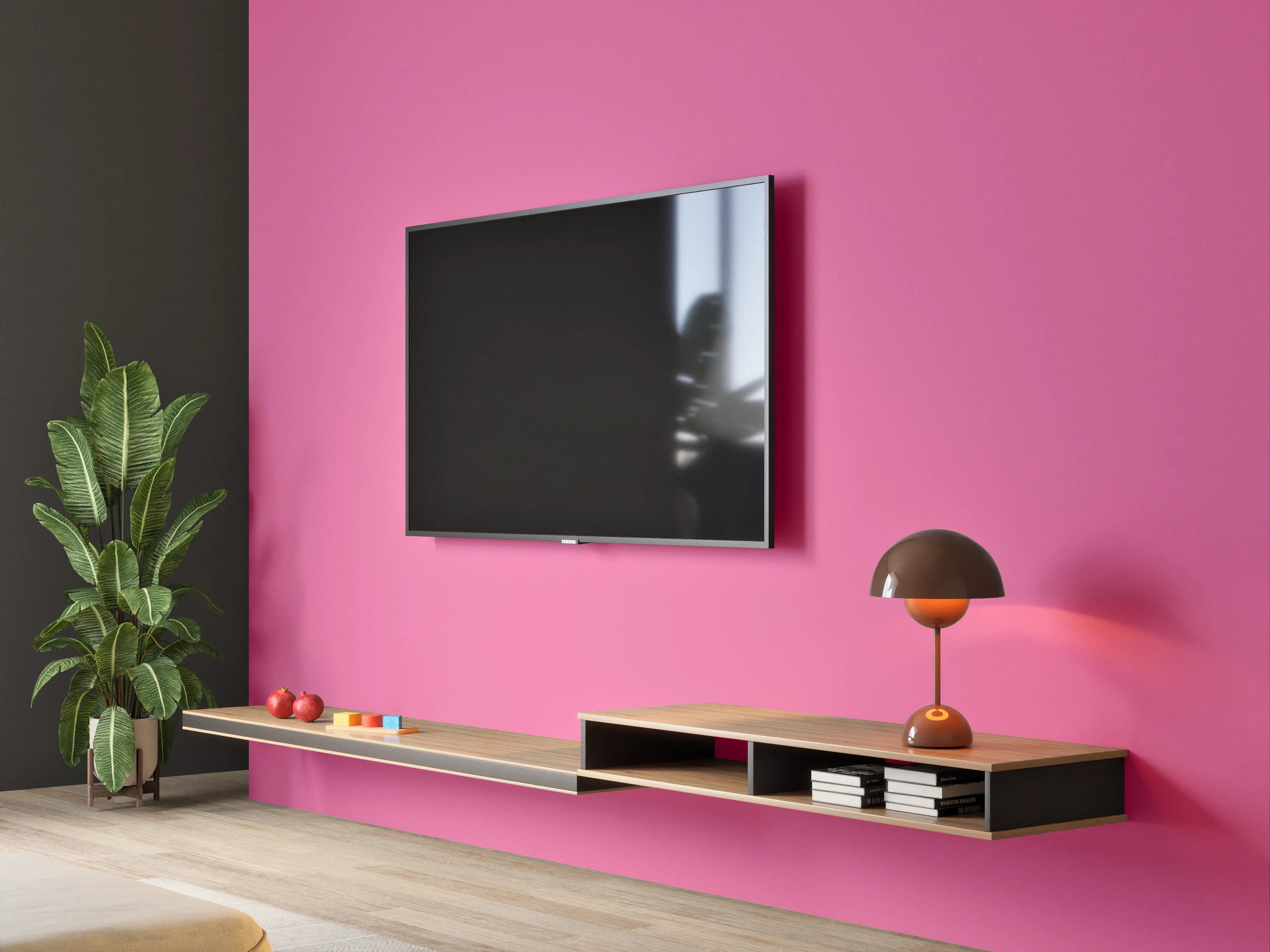 Wandverkleidung Wohnzimmer - RAL 4003 (Violett