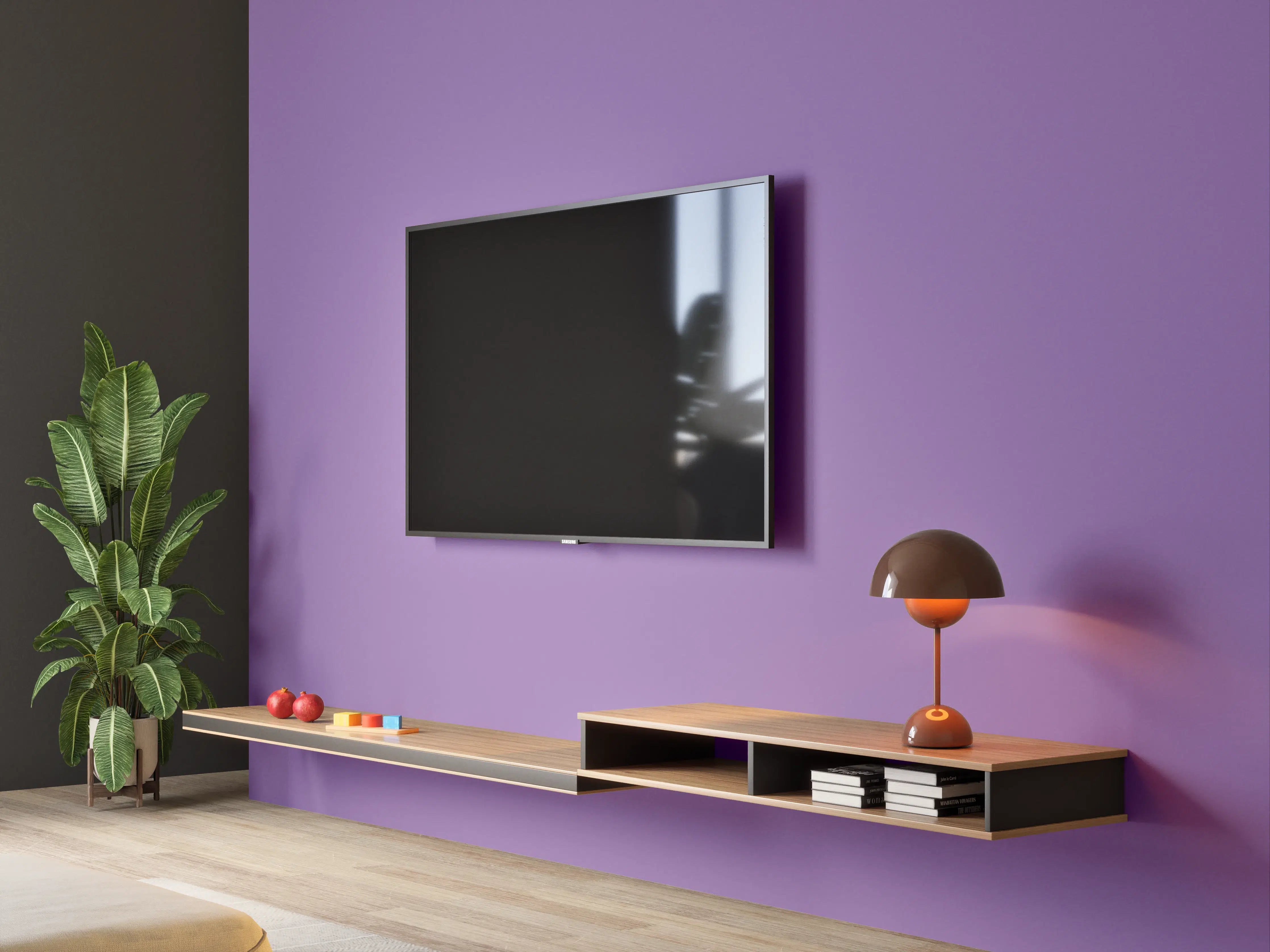 Wandverkleidung Wohnzimmer - RAL 4005 (Fliederblau)