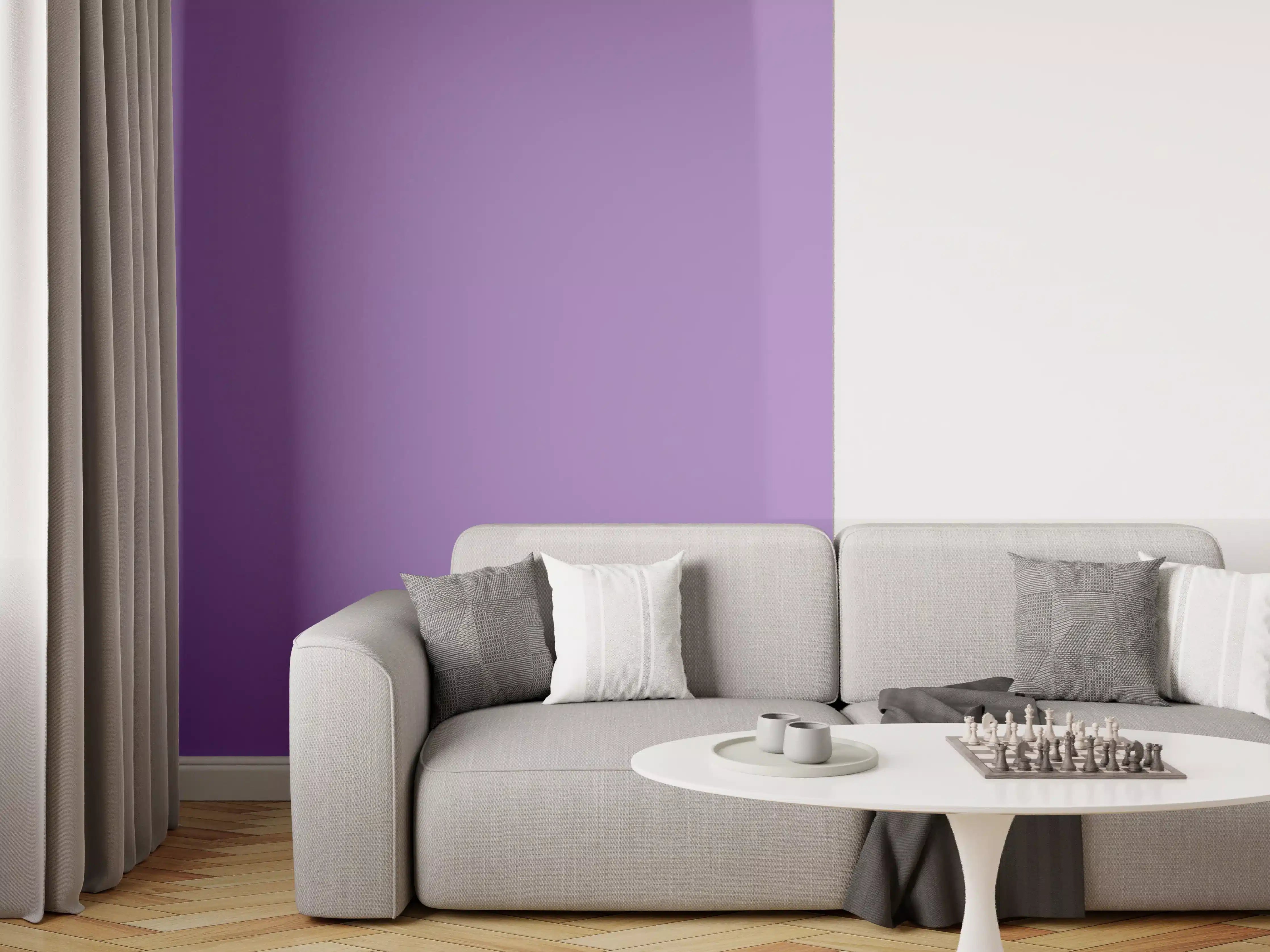 Wandverkleidung Wohnzimmer - RAL 4005 (Fliederblau)