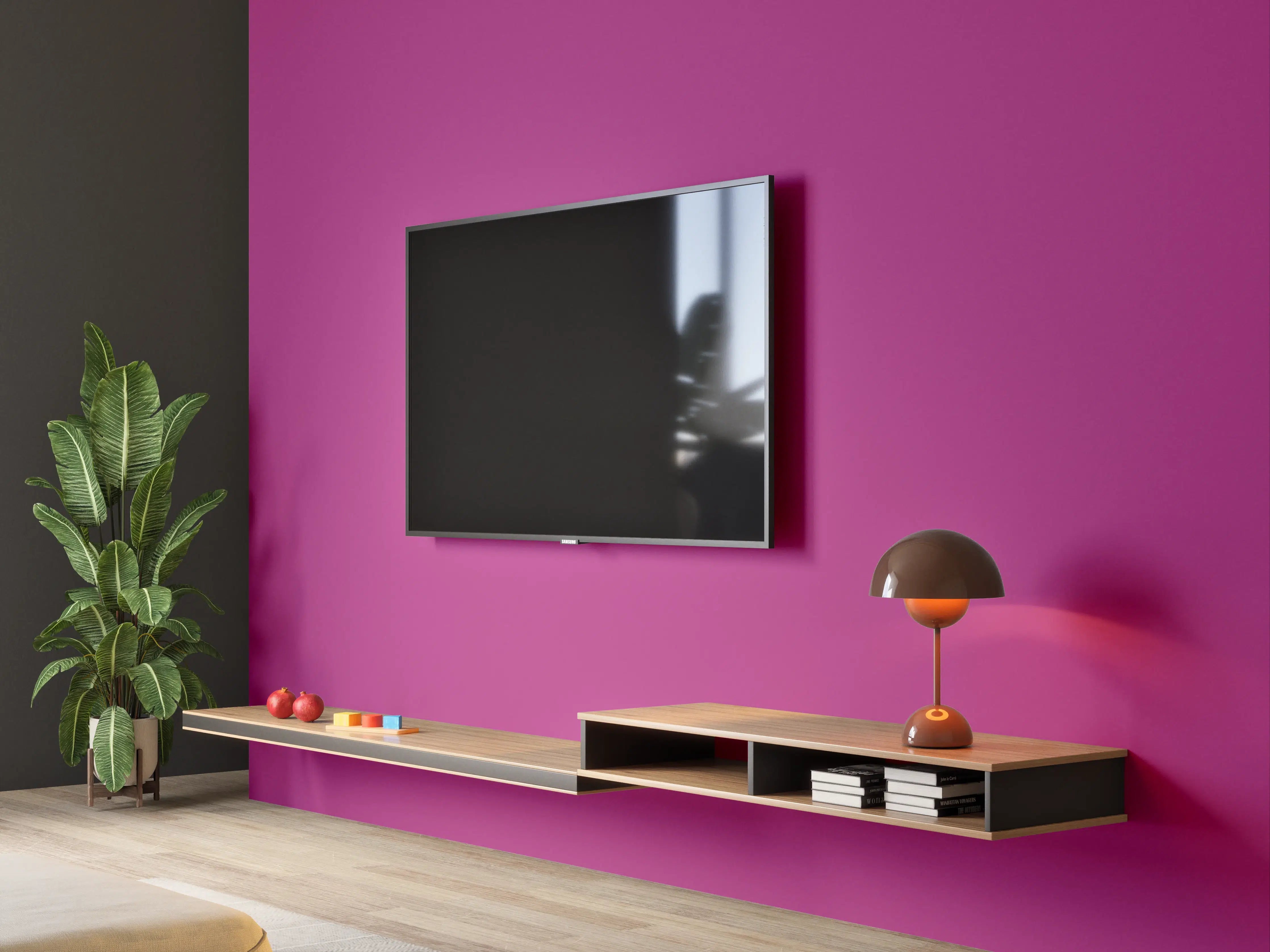 Wandverkleidung Wohnzimmer - RAL 4006 (Verkehrsviolett)