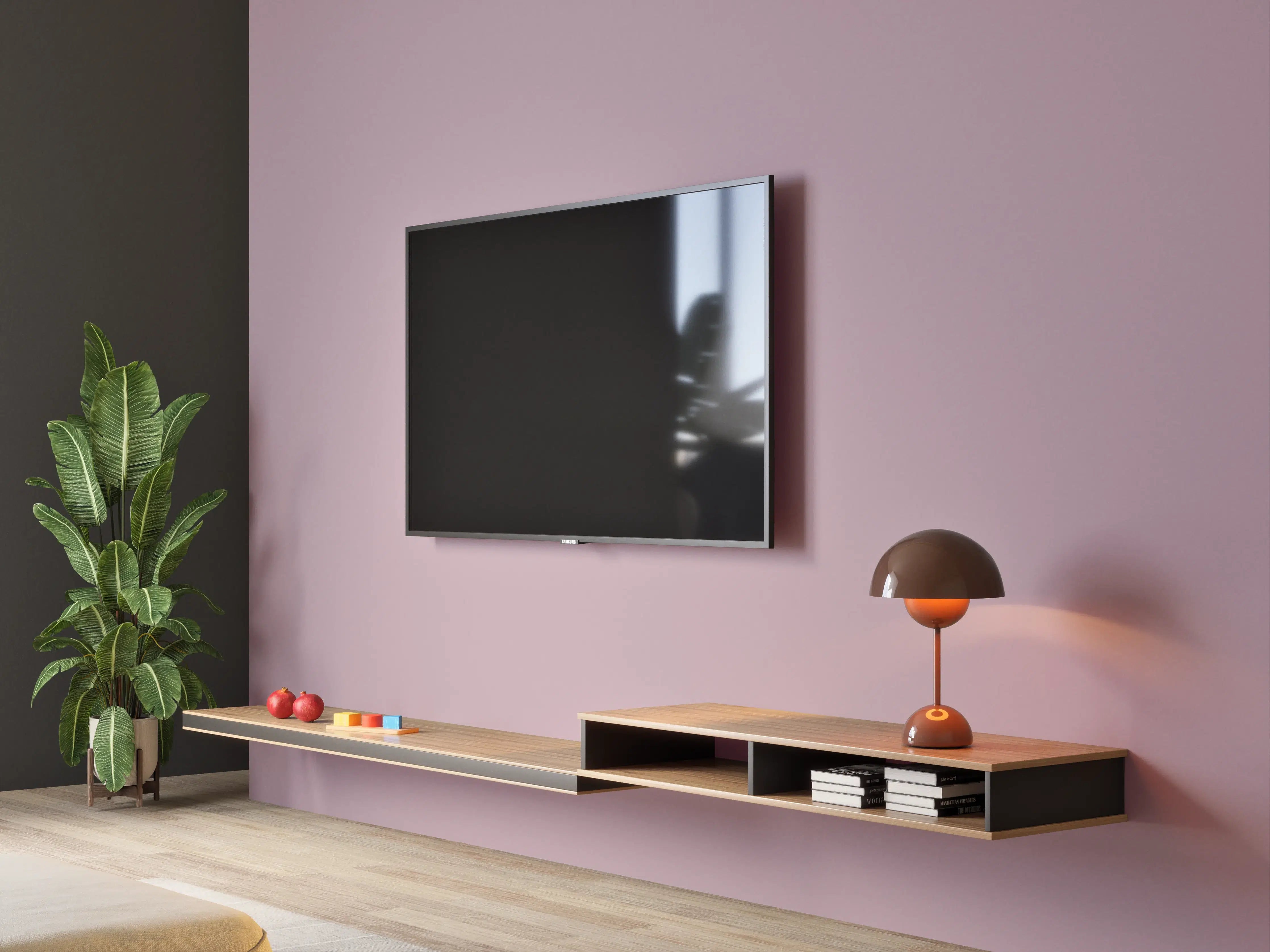 Wandverkleidung Wohnzimmer - RAL 4009 (Pastellviolett)