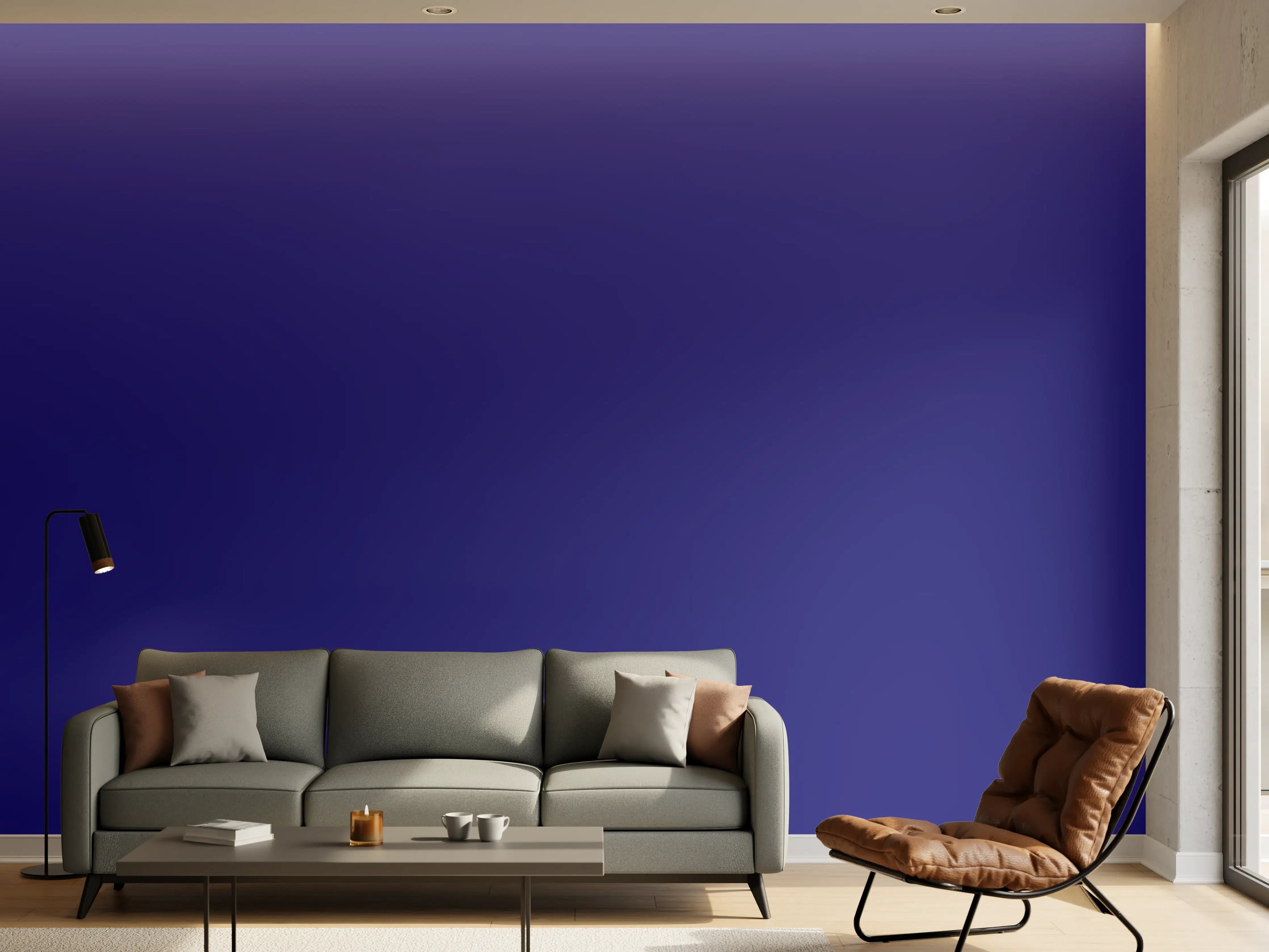 Wandverkleidung Wohnzimmer - RAL 5002 (Ultramarinblau)