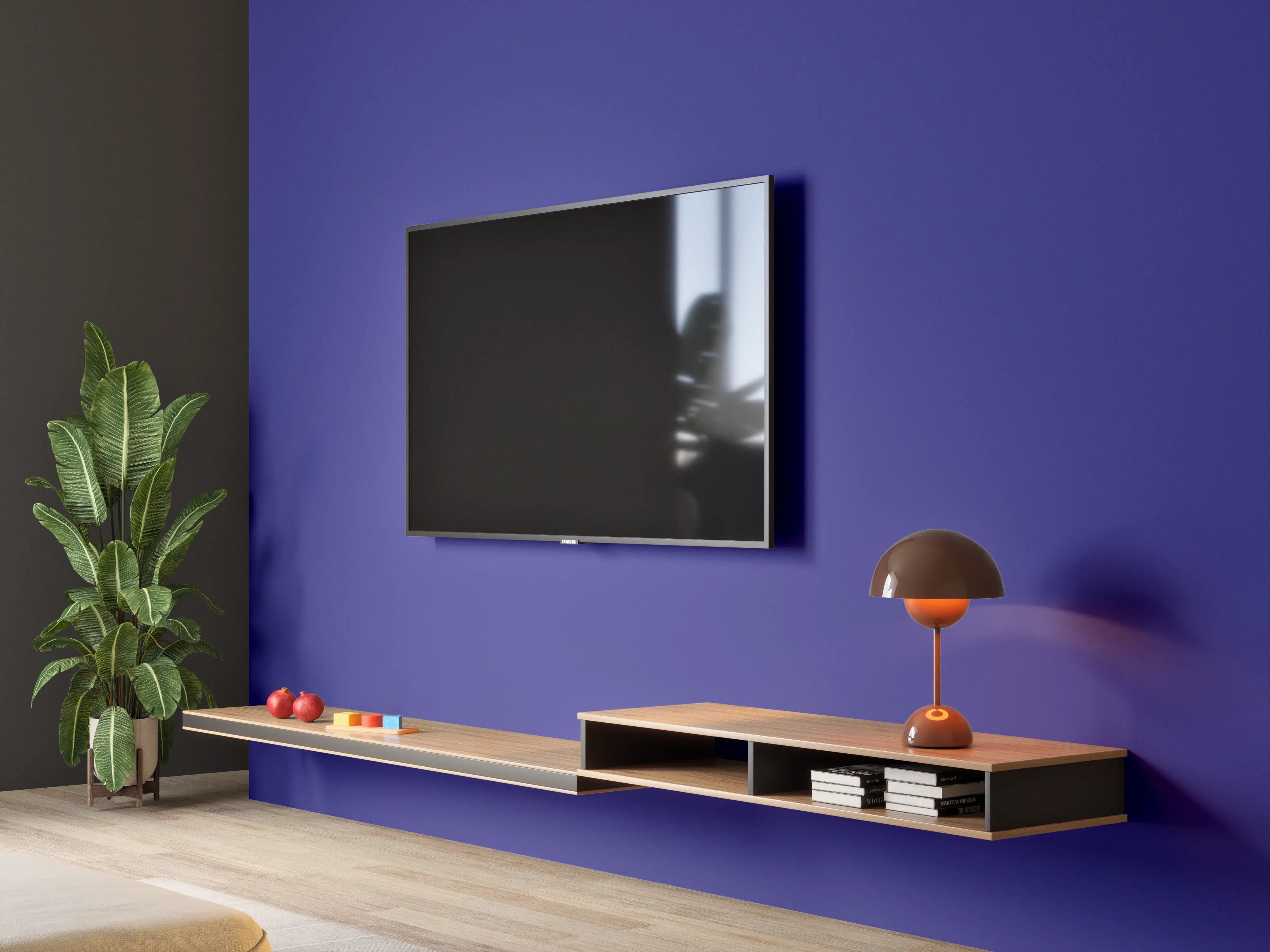 Wandverkleidung Wohnzimmer - RAL 5002 (Ultramarinblau)